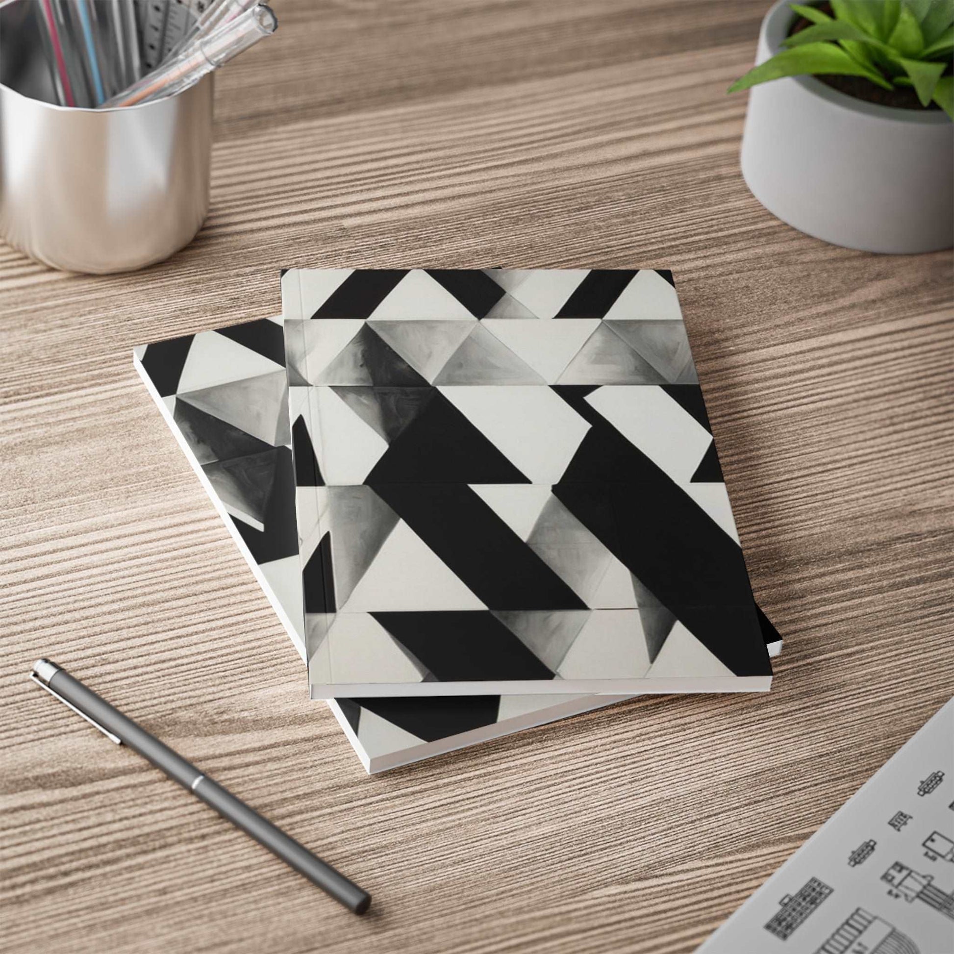 Black and White Patterns - Softcover Notebook, A5