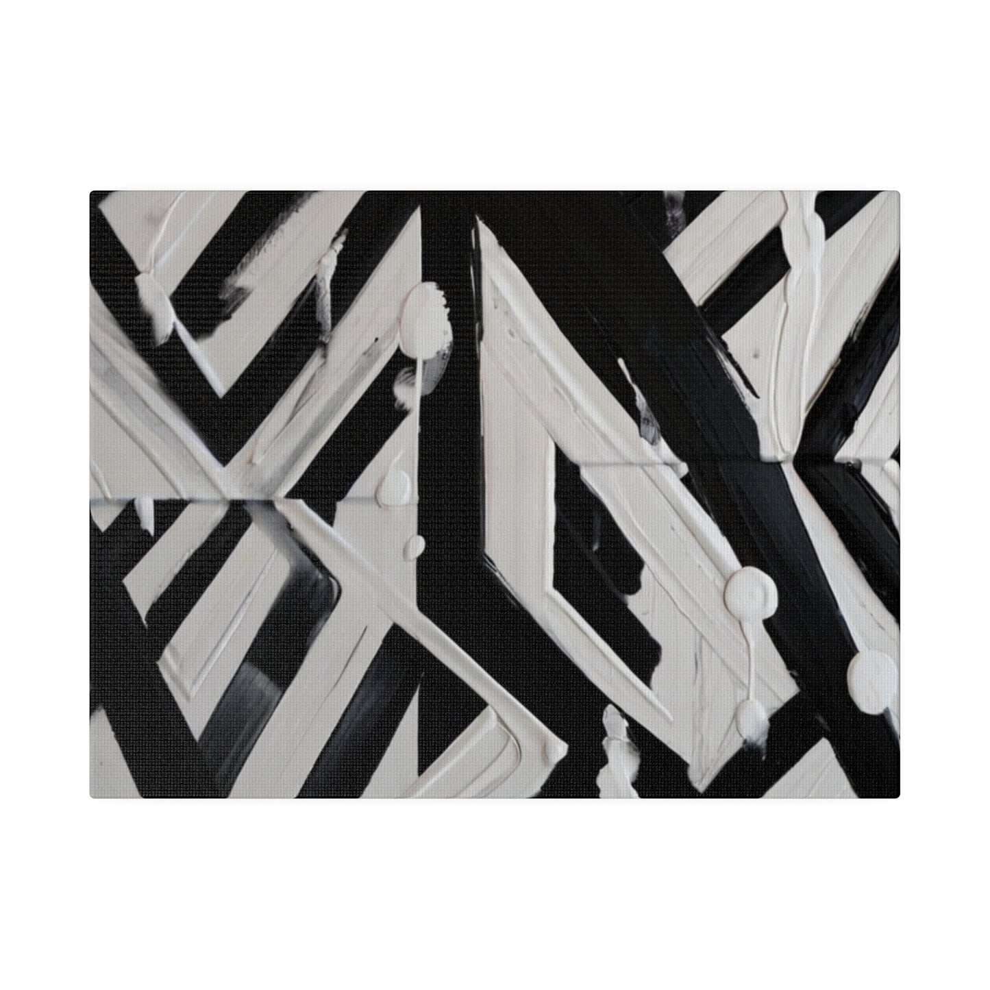 Messy Black and White Paint Lines Canvas - Matte Canvas, Stretched, 0.75"
