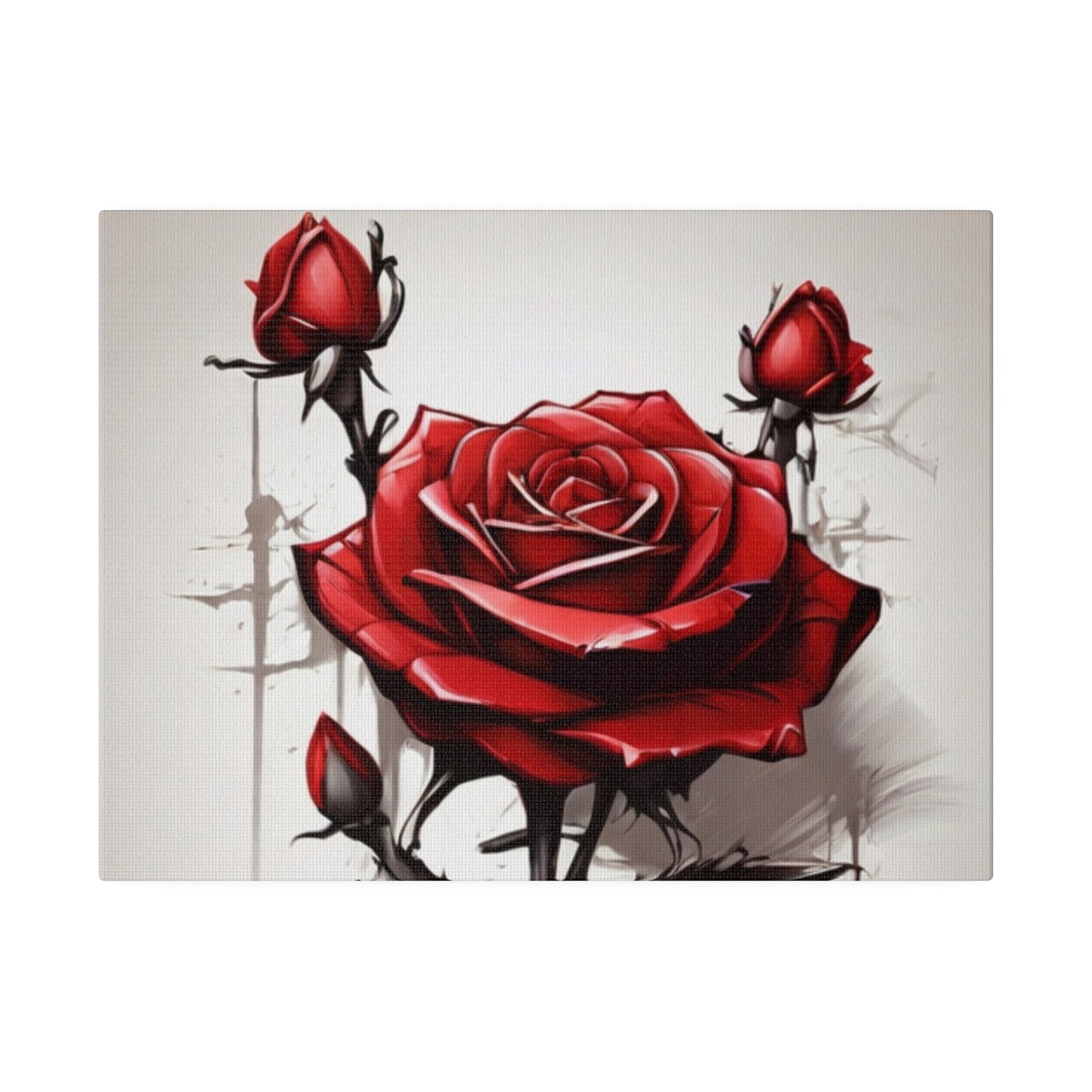 Edgy Red Rose - Matte Canvas, Stretched, 0.75"