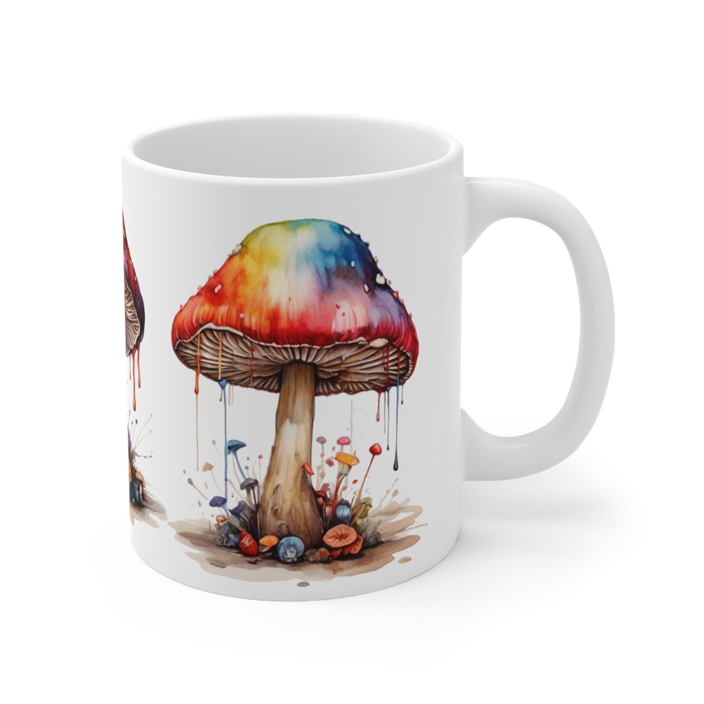 Colourful Mushrooms Mug - Ceramic Coffee Mug 11oz