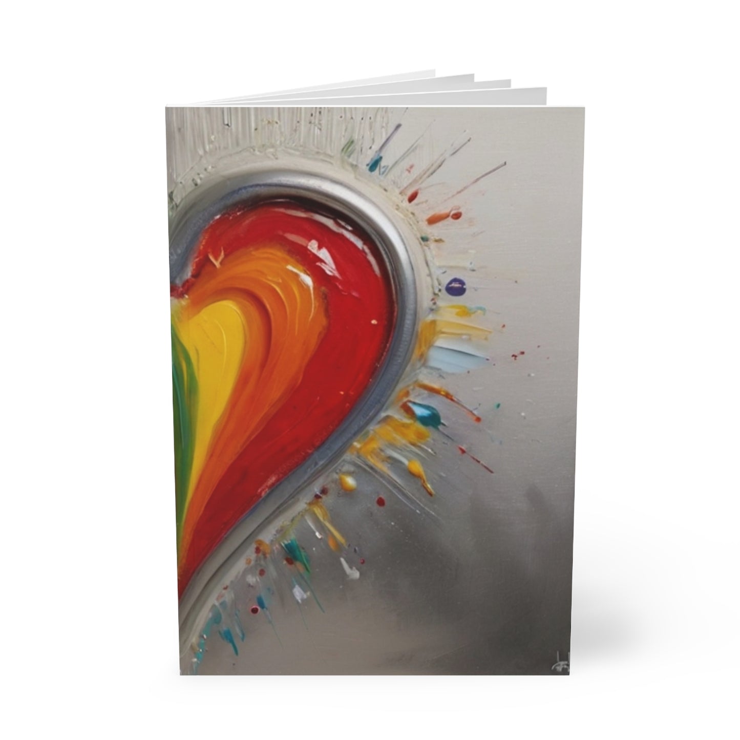 Colourful Silver framed Love Heart - Softcover Notebook, A5