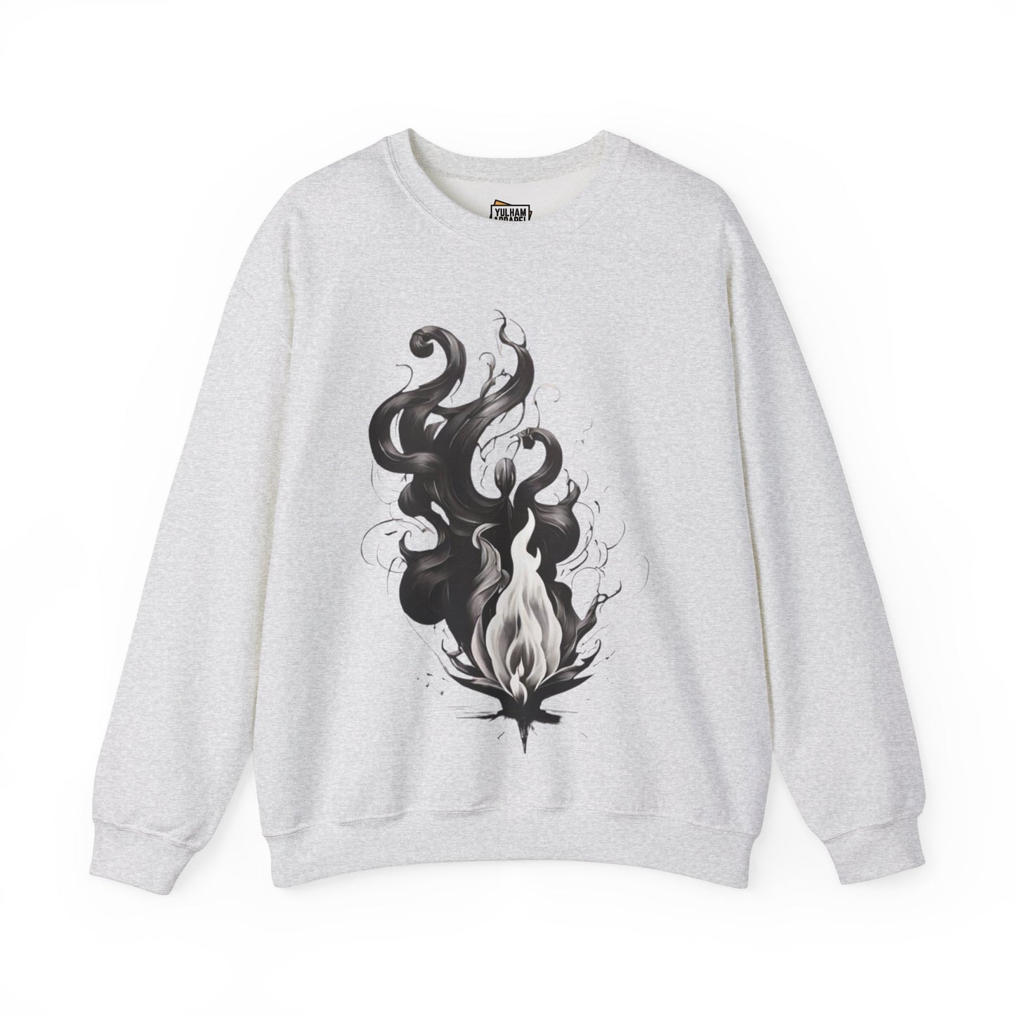 Black and White Flame - Unisex Crewneck Sweatshirt