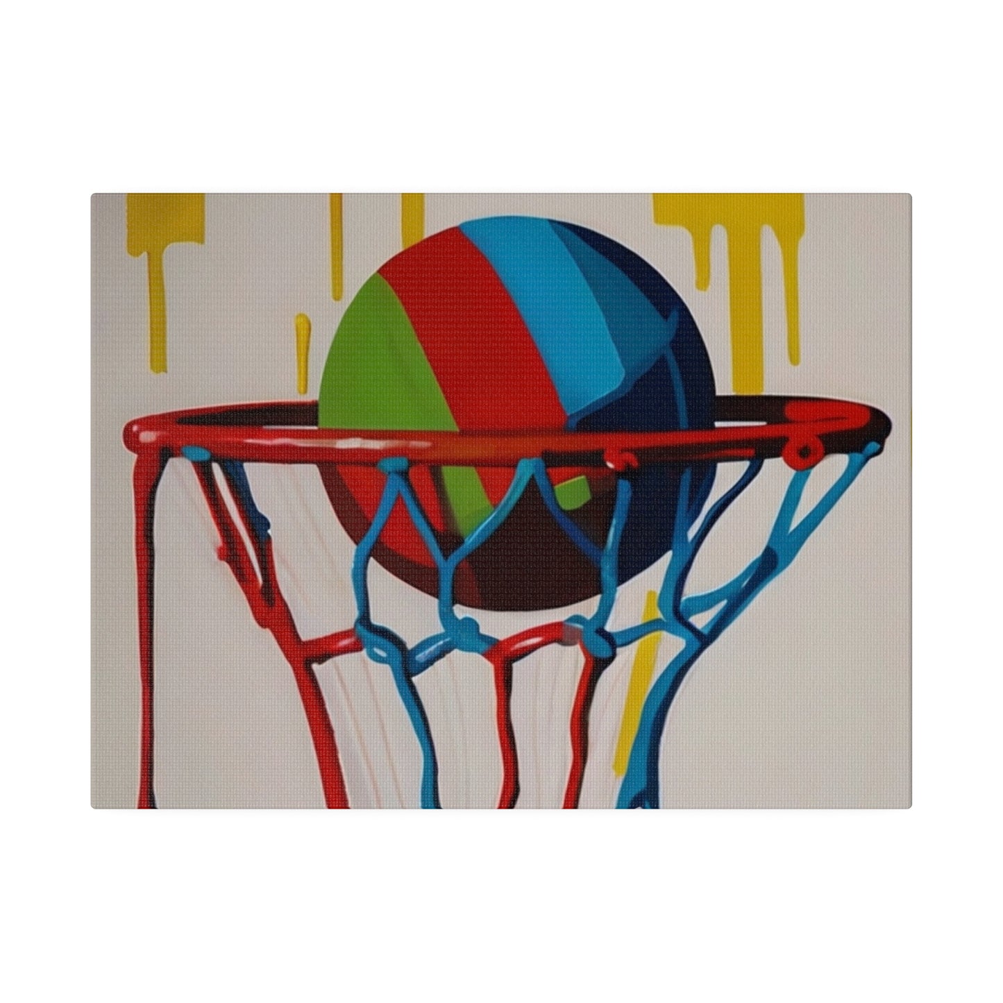 Colourful Messy Basketball Canvas - Matte Canvas, Stretched, 0.75"