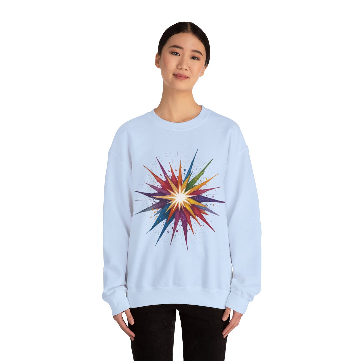 Colourful Exploding Star - Unisex Crewneck Sweatshirt