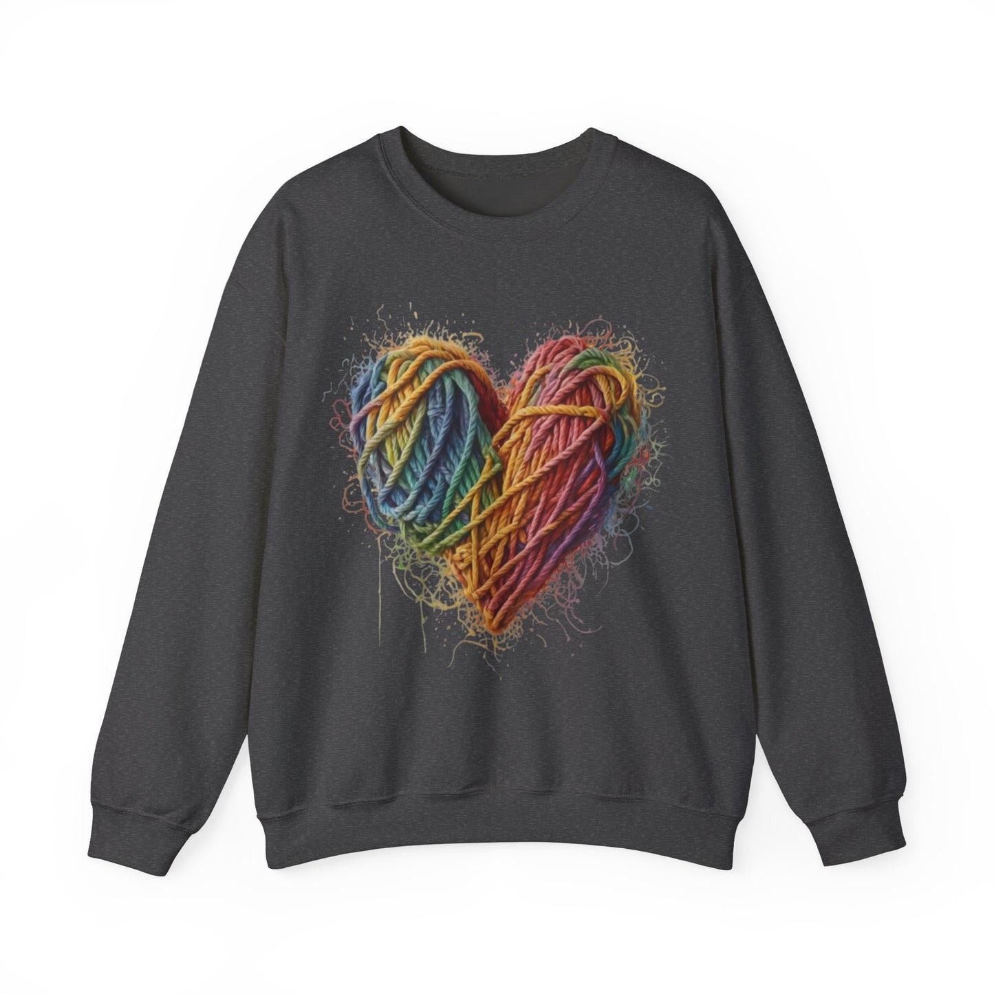 Multicoloured Ropes Love Heart - Unisex Crewneck Sweatshirt