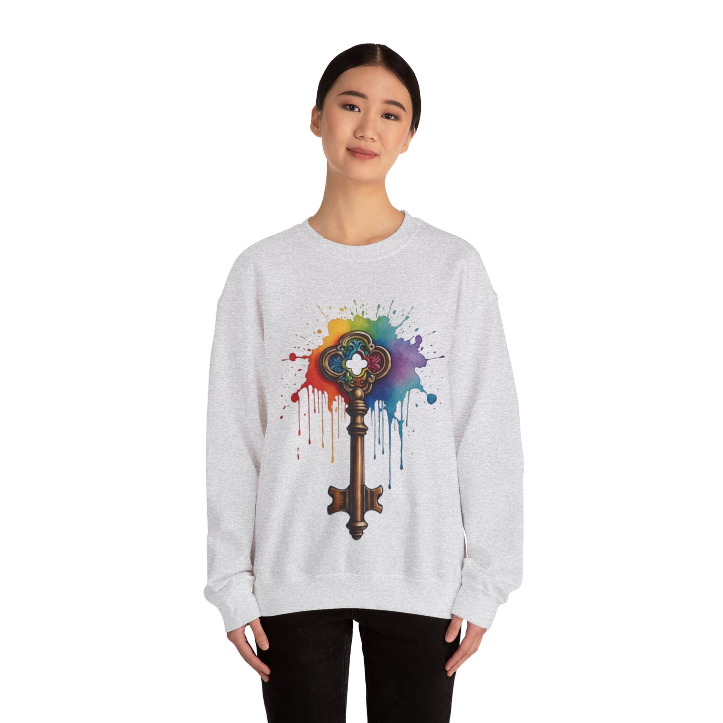 Colourful Messy Skeleton Key - Unisex Crewneck Sweatshirt