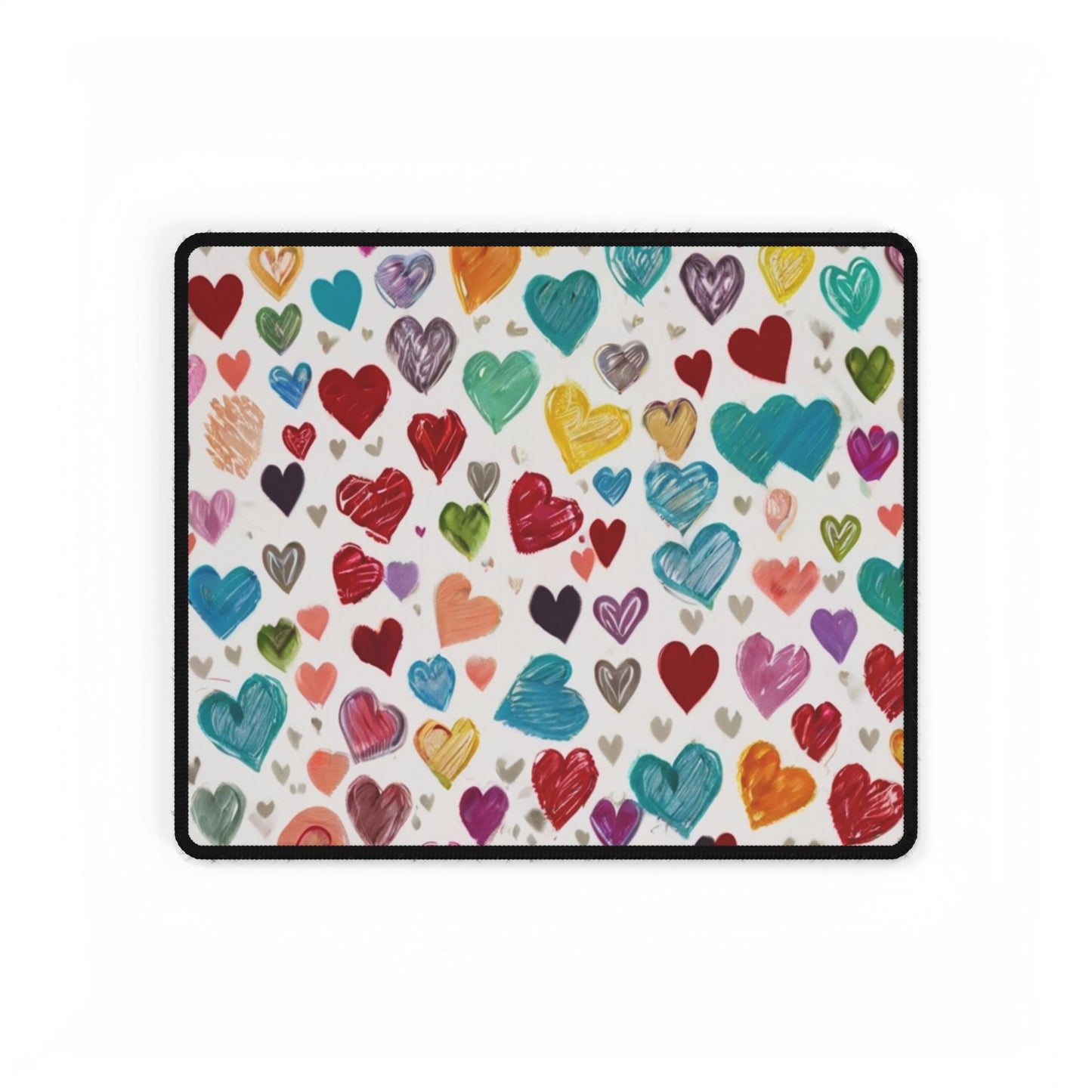 Sketched Colourful Small Love Hearts - Desk Mats