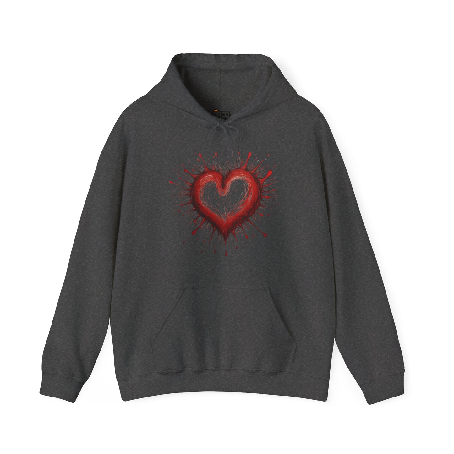 Messy Red Love Heart - Unisex Hooded Sweatshirt