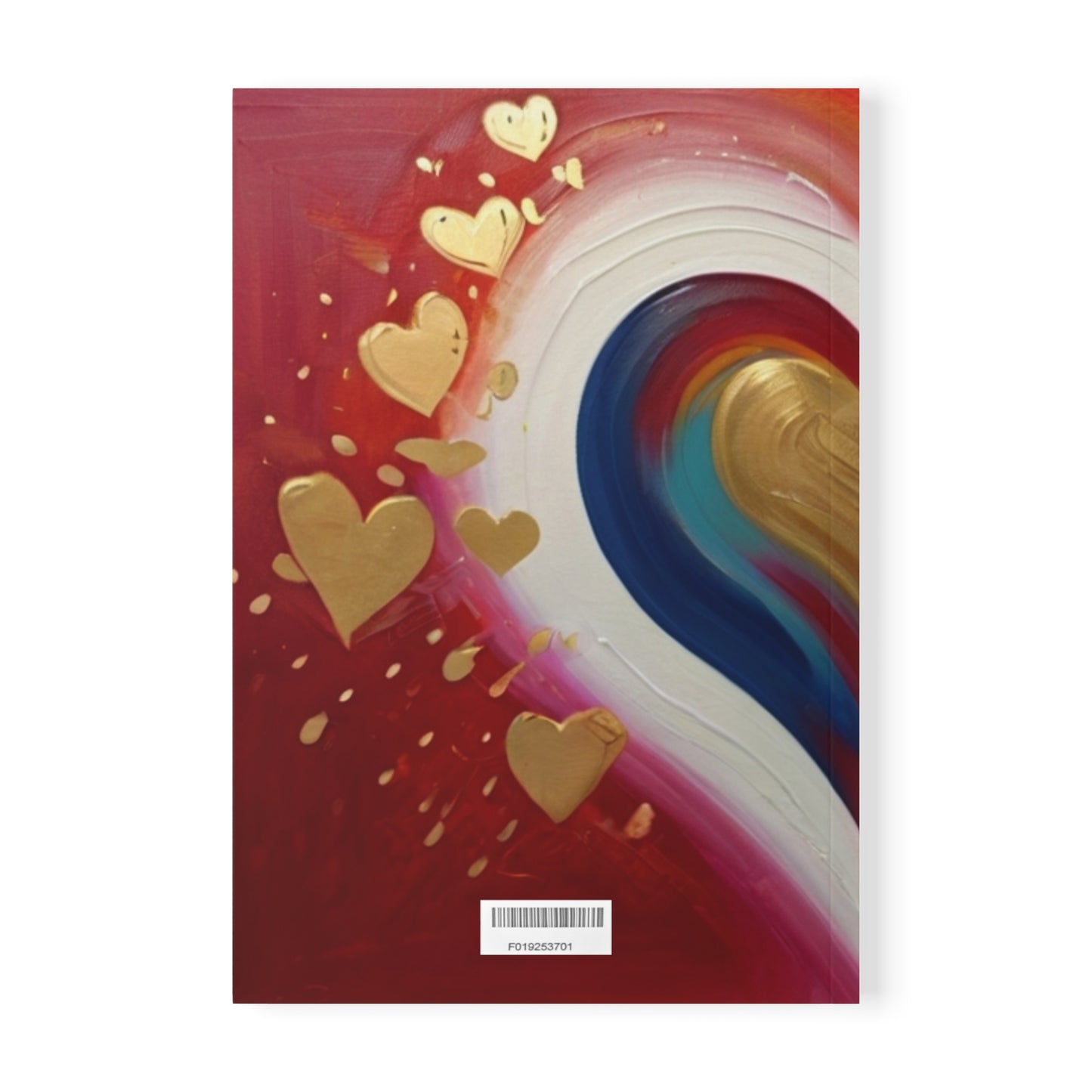 Gold Painted Love Heart - Softcover Notebook, A5