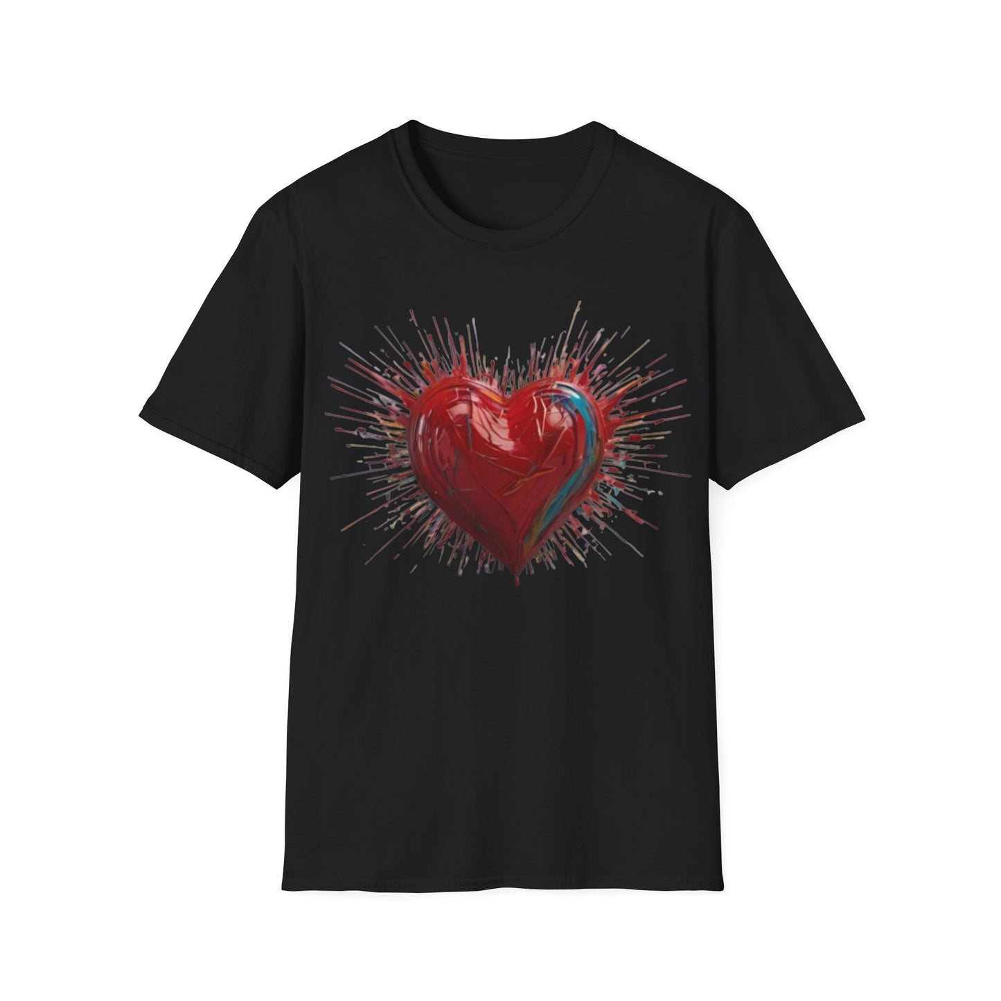 Messy Red Exploding Love Heart - Unisex T-Shirt