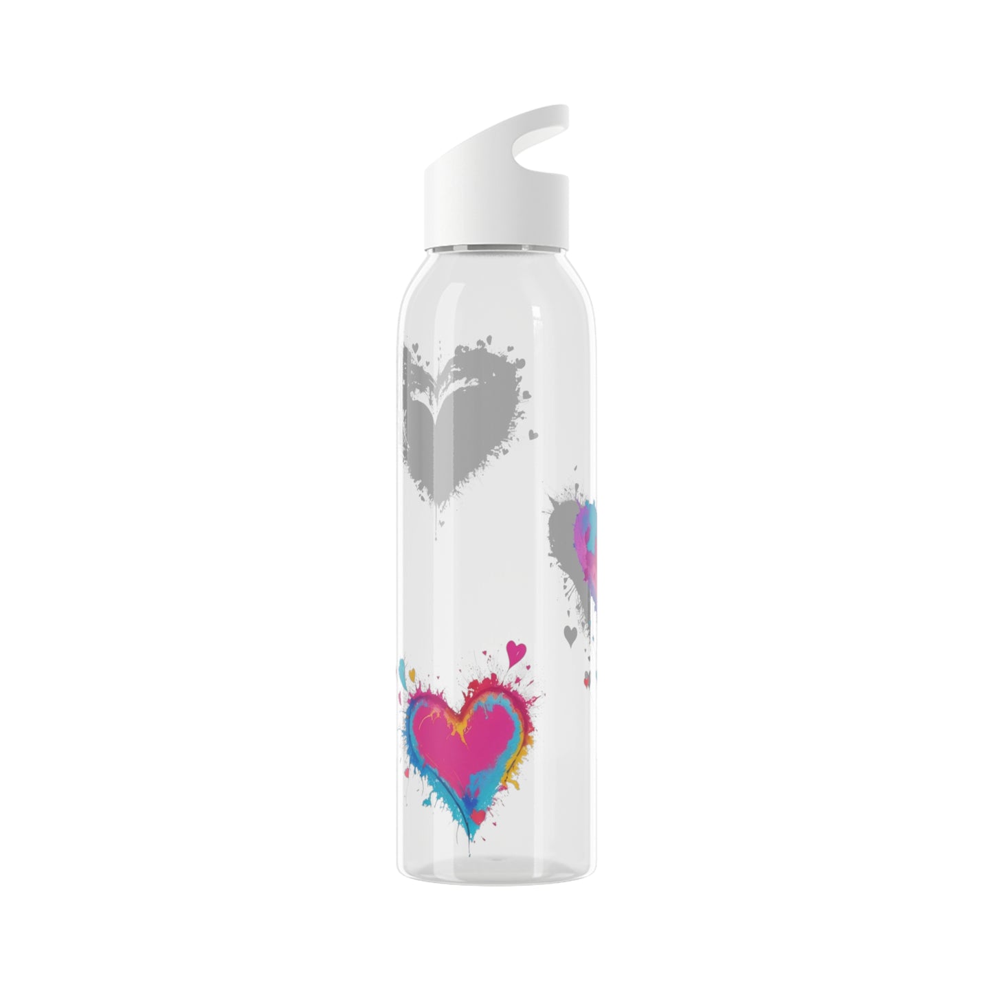 Colourful Love Hearts - Sky Water Bottle