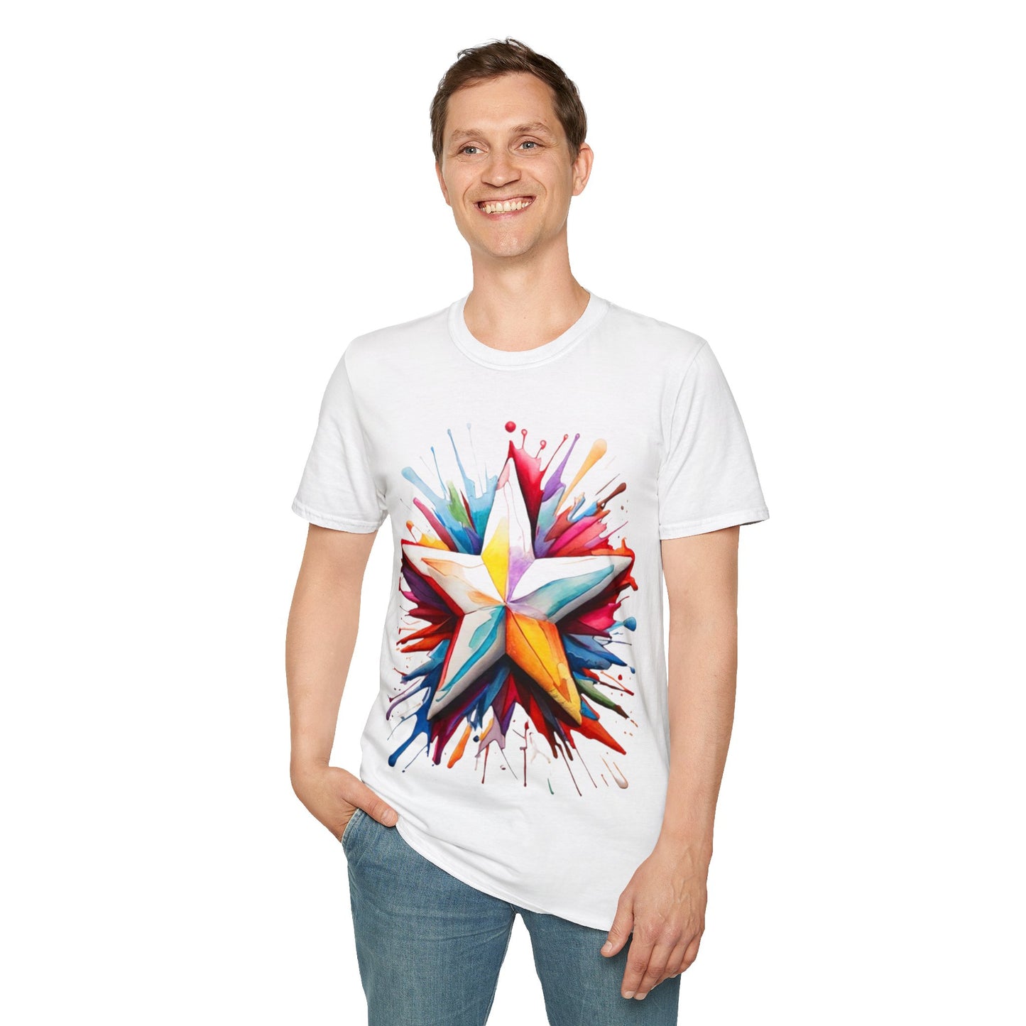 Messy Colourful Star - Unisex T-Shirt