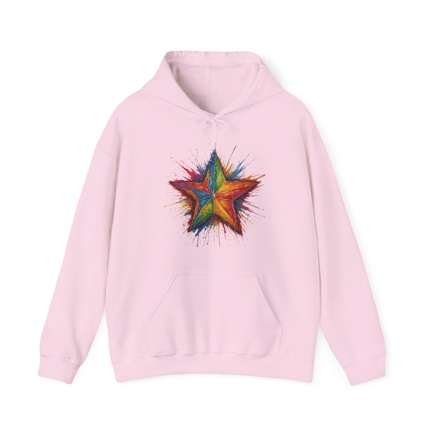 Burning Multicoloured Star - Unisex Hooded Sweatshirt