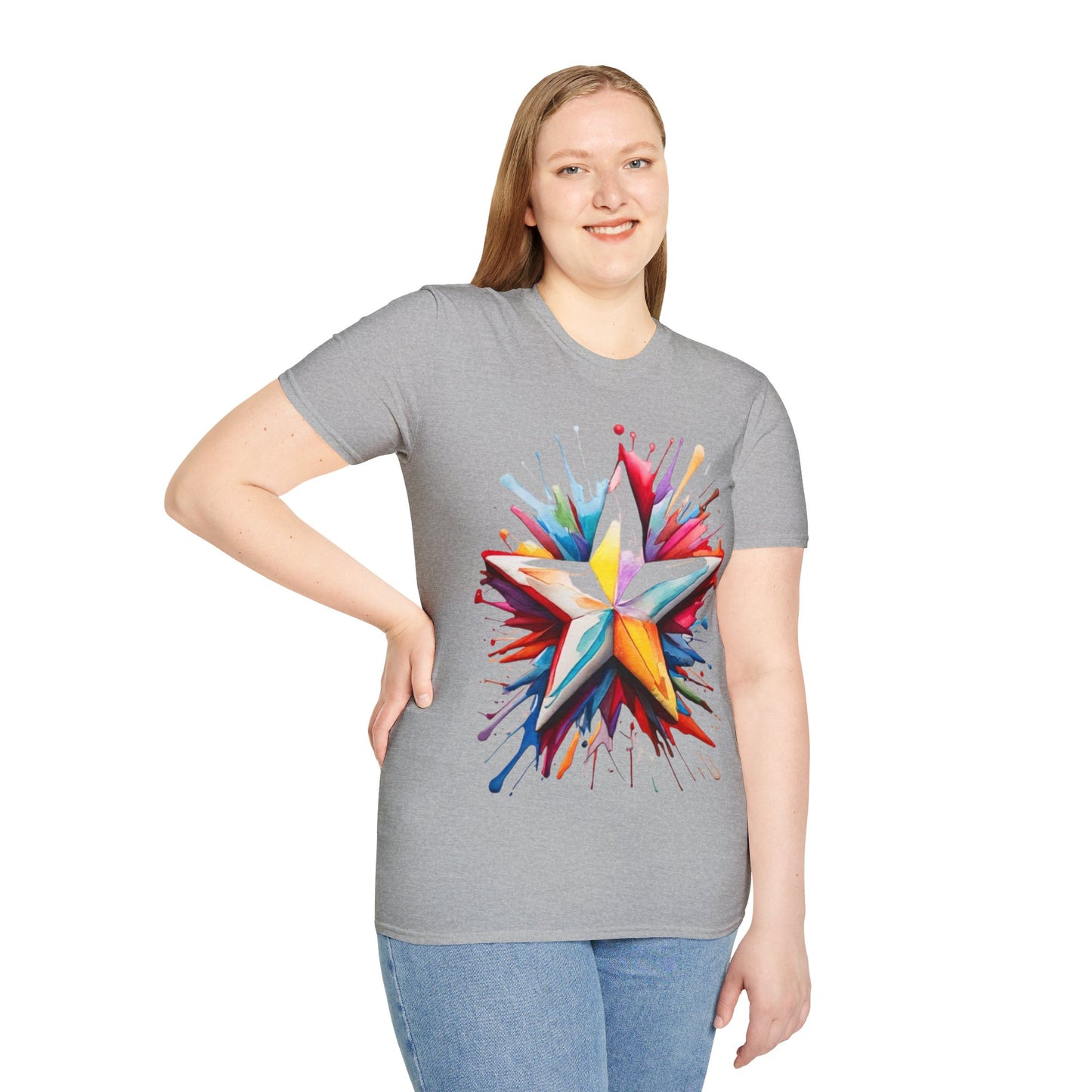 Messy Colourful Star - Unisex T-Shirt