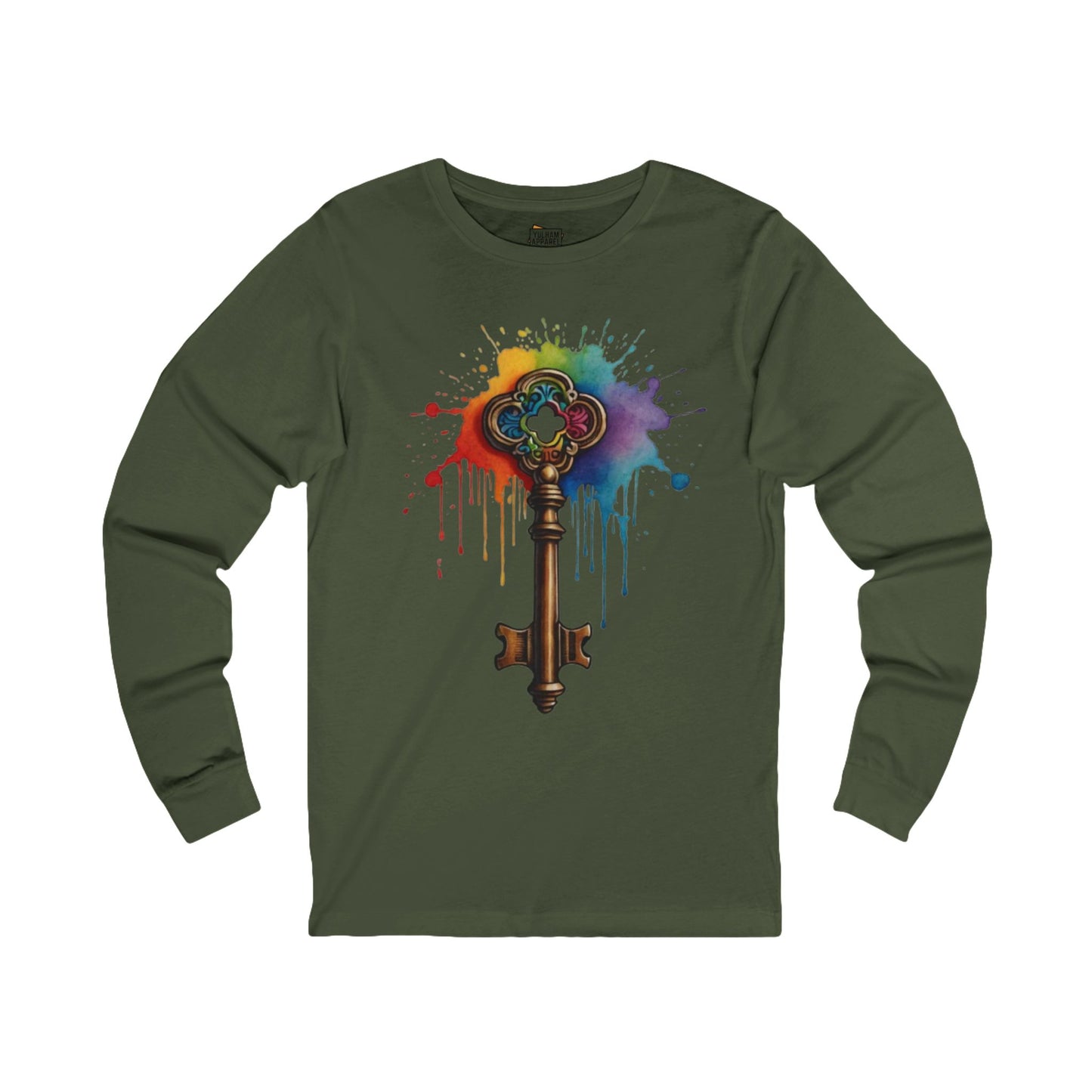 Colourful Messy Skeleton Key - Unisex Long Sleeve Tee