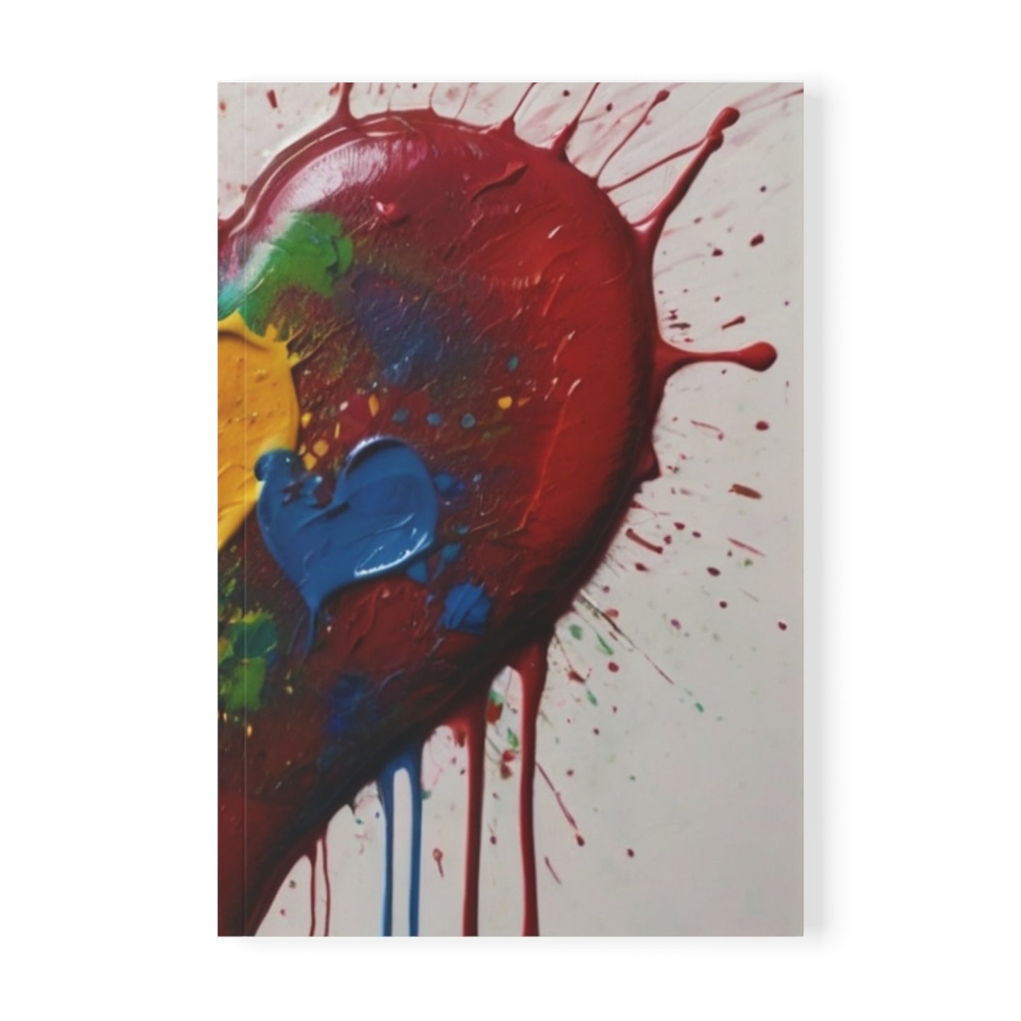 Messy Painted Love Heart - Softcover Notebook, A5