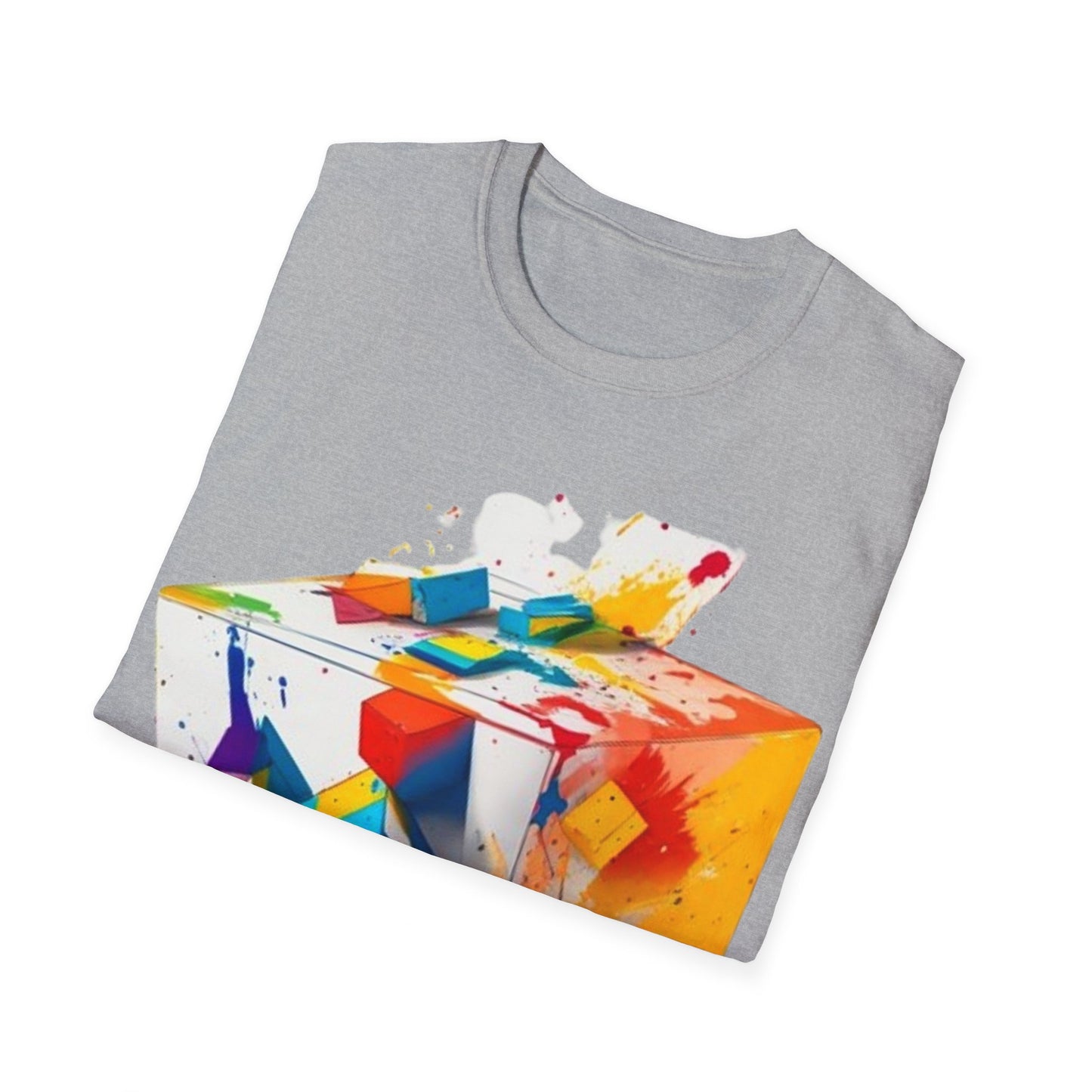 Messy Colourful 3D Cube - Unisex T-Shirt