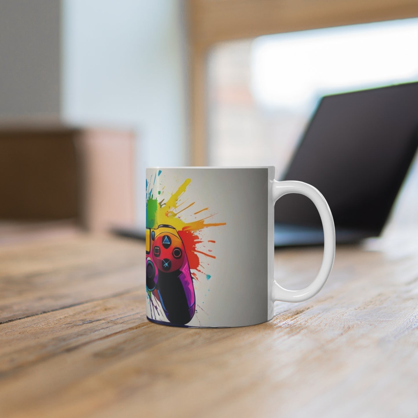 Multicoloured PlayStation Controller Splatter Art Mug - Ceramic Coffee Mug 11oz