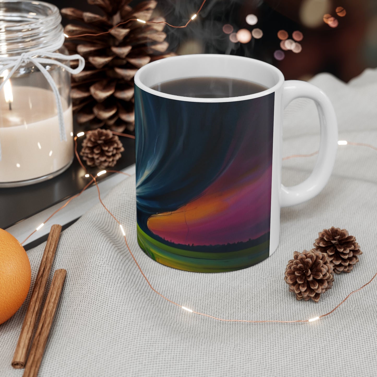 Tornado With Colourful Sunset - Ceramic Coffee Mug 11oz