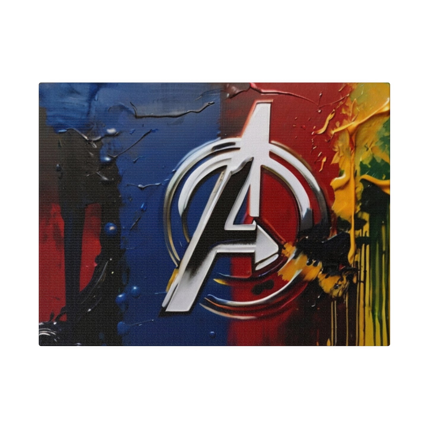 Avengers Messy Painted Logo Symbol - Matte Canvas, Stretched, 0.75"