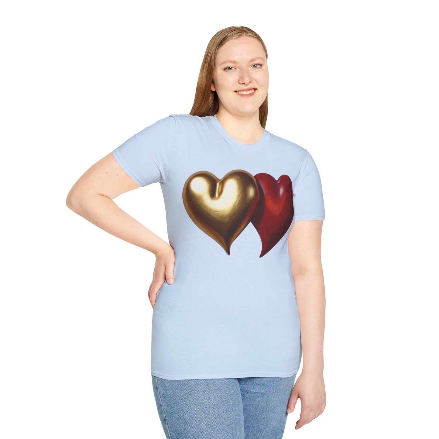 Gold And Red Love Heart - Unisex T-Shirt