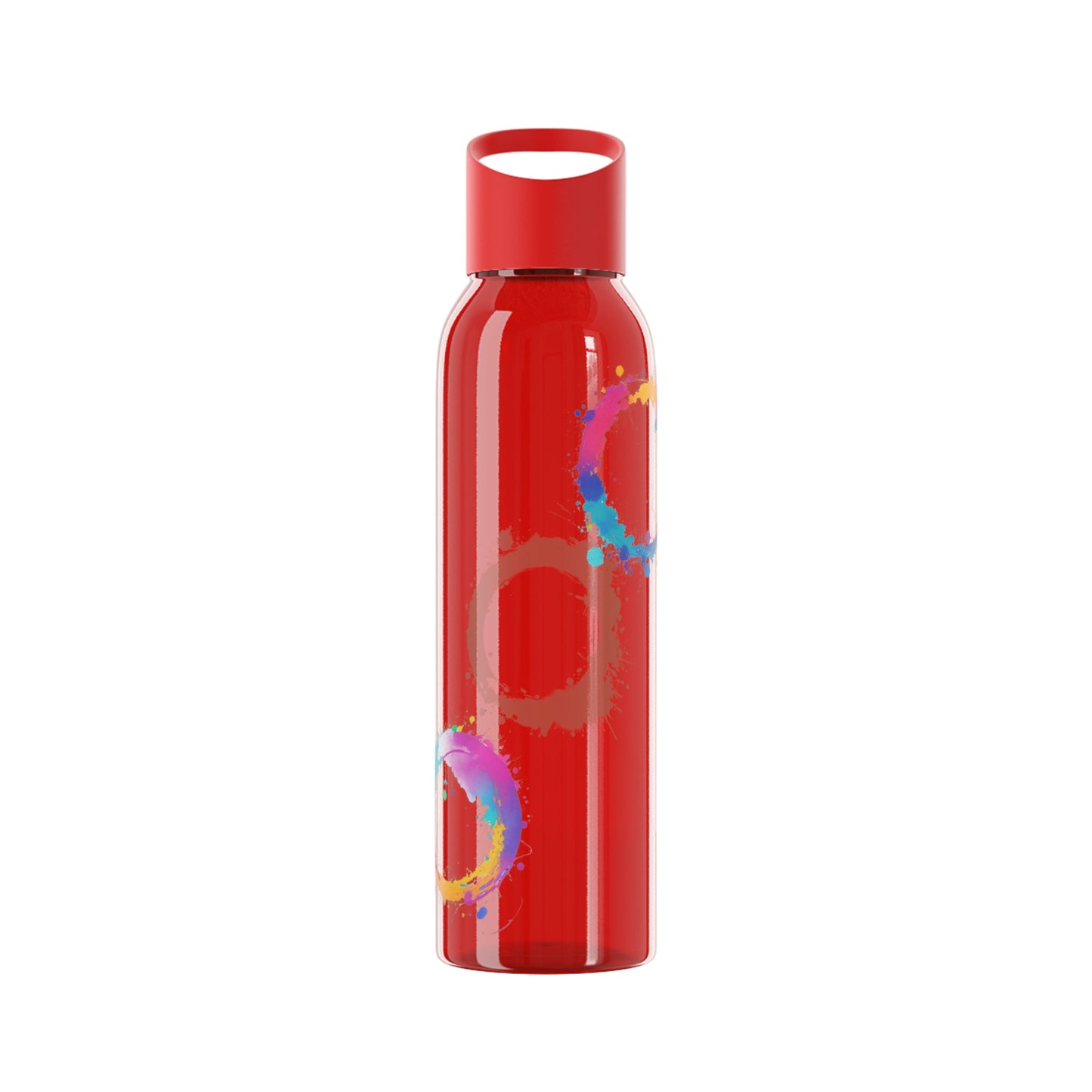 Colourful Circles Paint Art - Sky Water Bottle