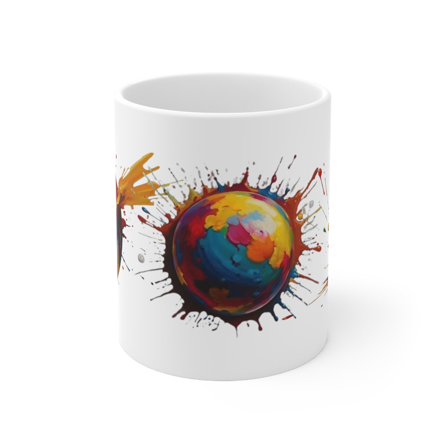Messy Splatter Painted Cannonballs Mug - Ceramic Coffee Mug 11oz