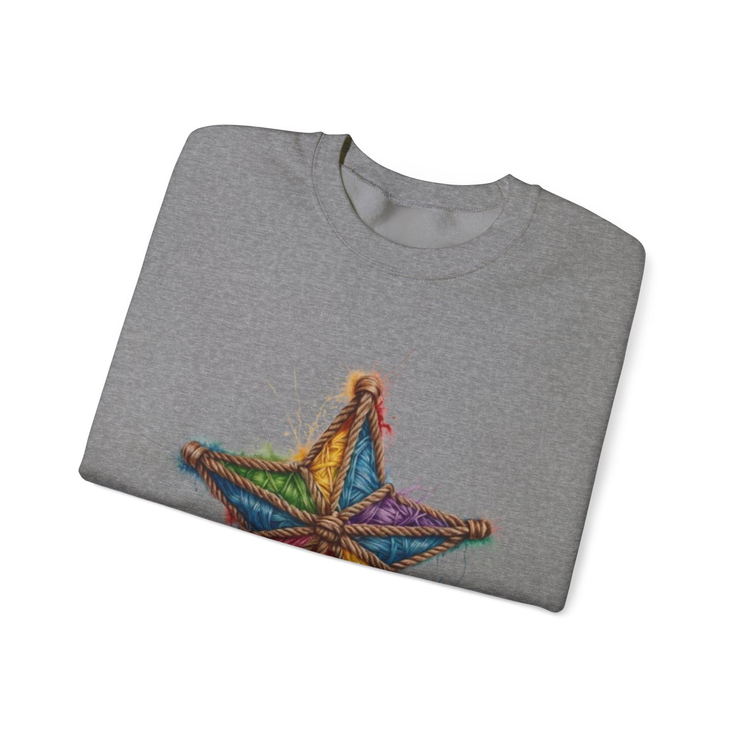 Multicoloured Star Rope Pattern - Unisex Crewneck Sweatshirt