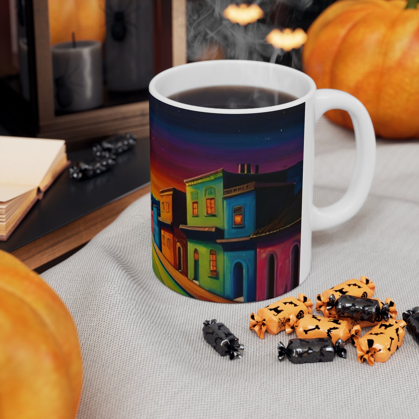 Sunset In Colourful Deserted Town Mug - Ceramic Coffee Mug 11oz