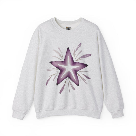 Purple Watercolour Star - Unisex Crewneck Sweatshirt