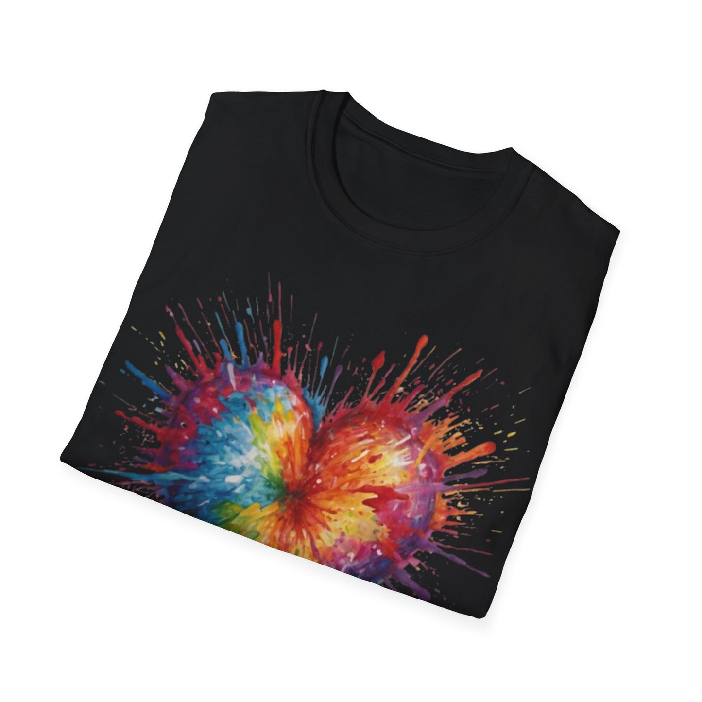 Colourful Messy Exploding Love Heart - Unisex T-Shirt