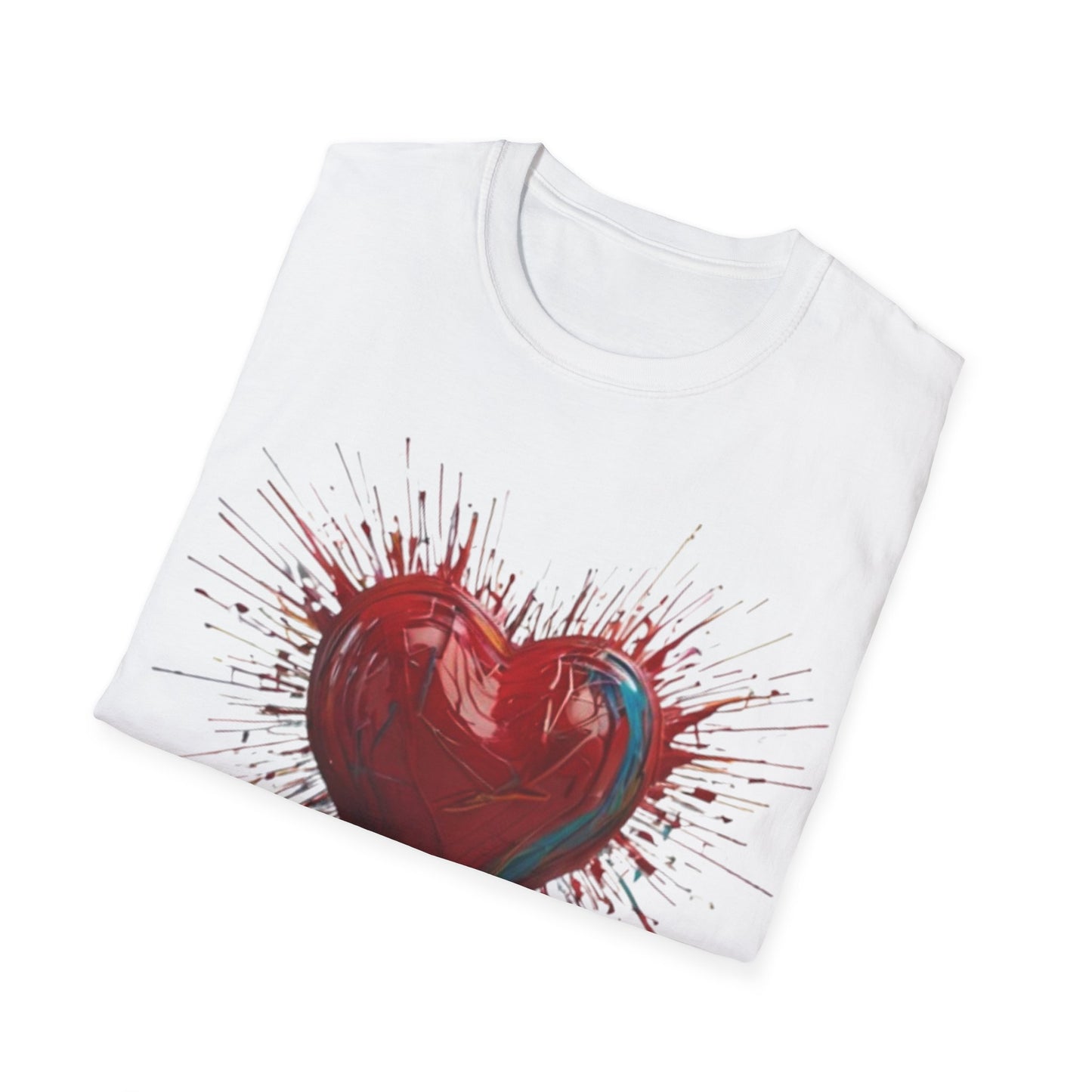 Messy Red Exploding Love Heart - Unisex T-Shirt