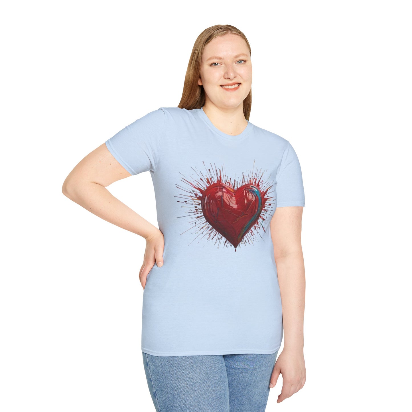 Messy Red Exploding Love Heart - Unisex T-Shirt