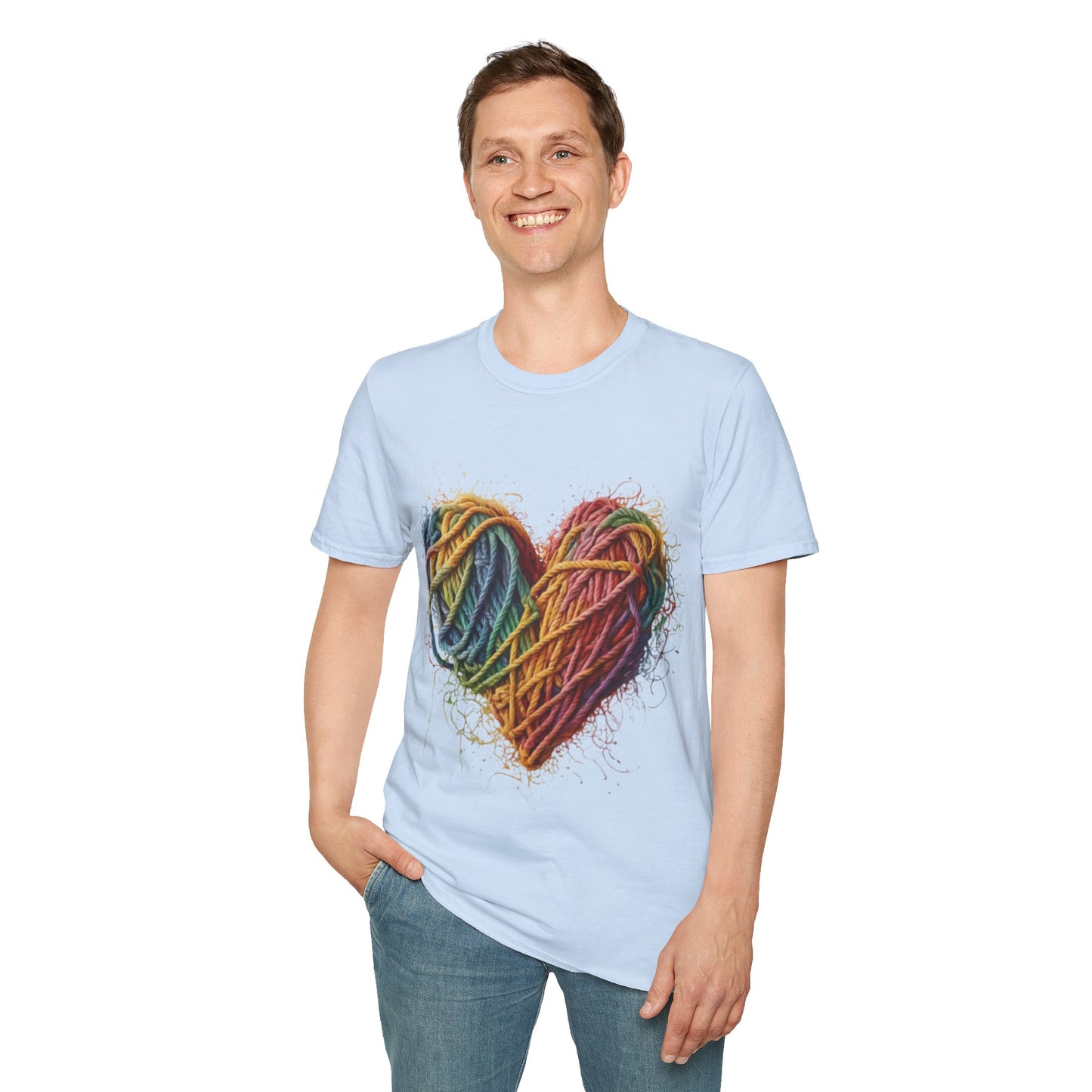 Multicoloured Ropes Love Heart - Unisex T-Shirt