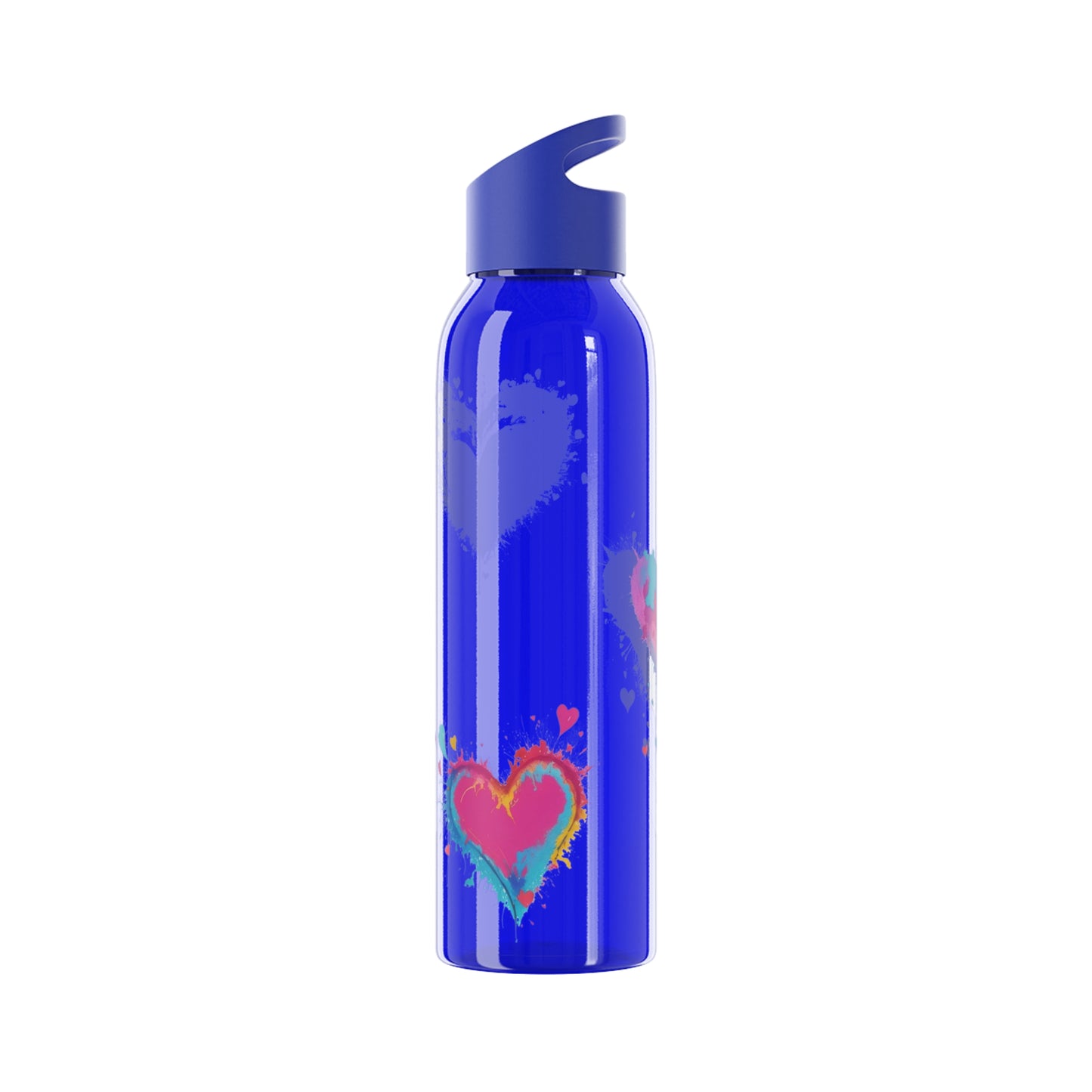 Colourful Love Hearts - Sky Water Bottle