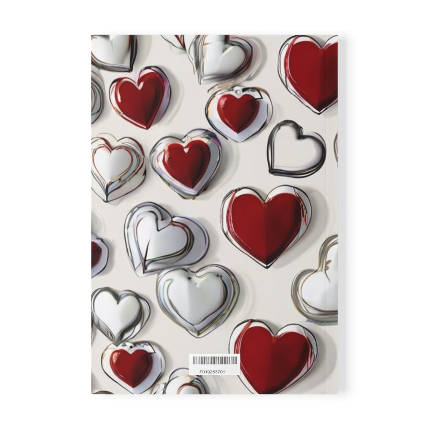 Red And White Love Hearts - Softcover Notebook, A5