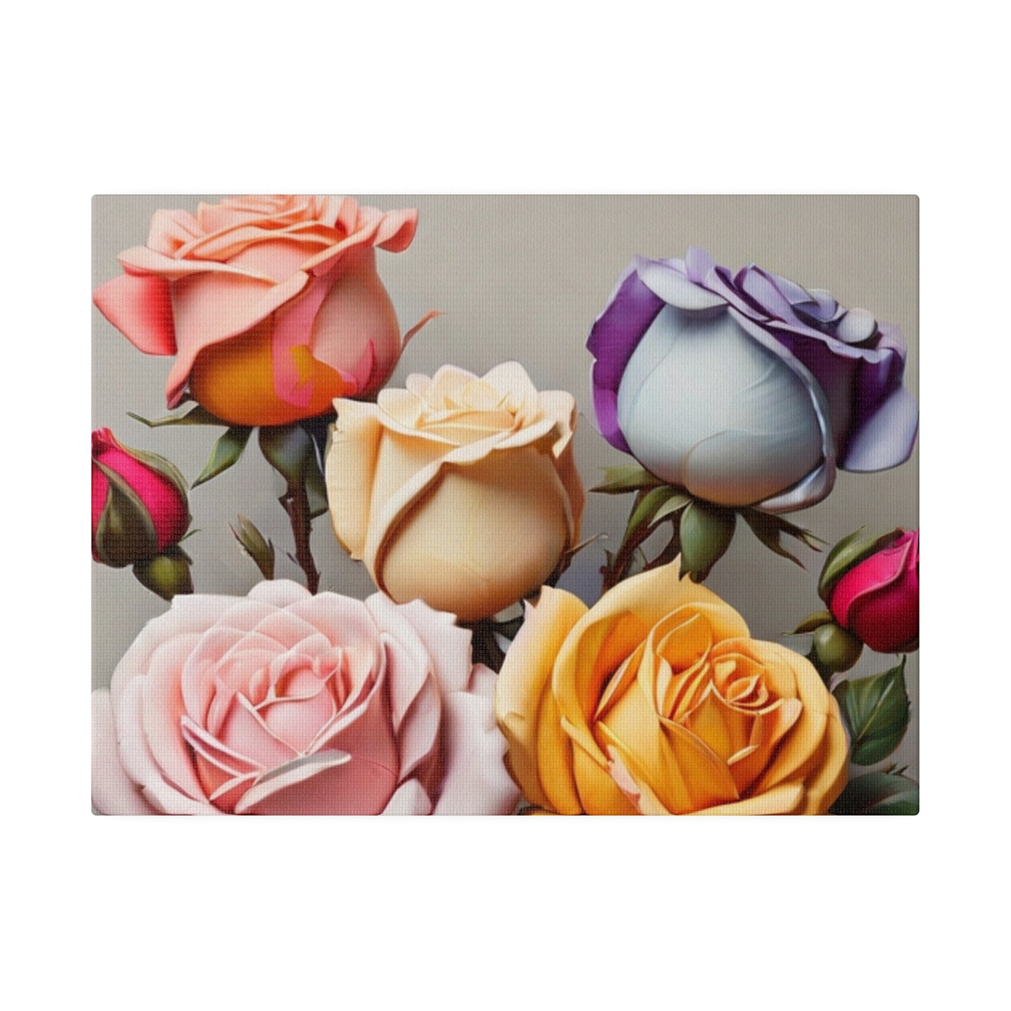 Multicoloured Roses - Matte Canvas, Stretched, 0.75"