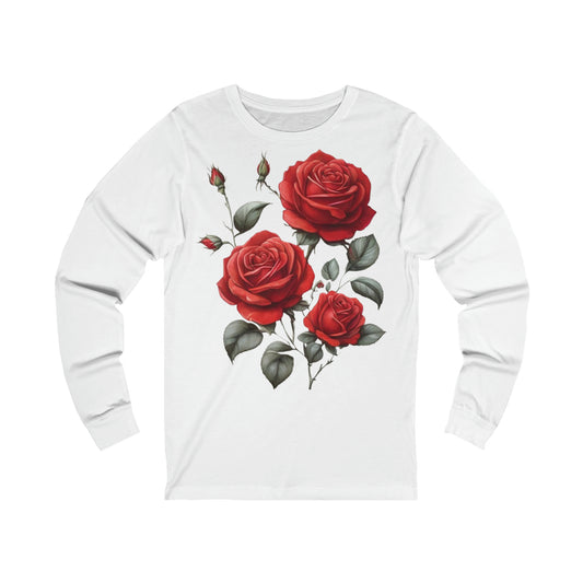 Three Red Roses - Unisex Long Sleeve T-Shirt