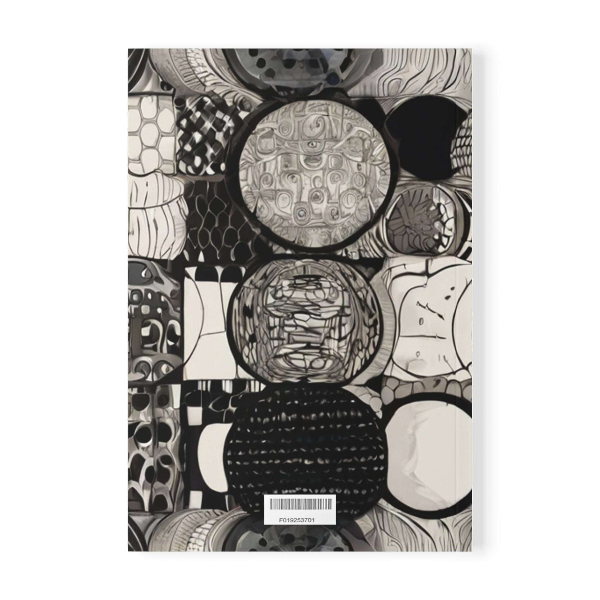 Black and White Circle Patterns - Softcover Notebook, A5