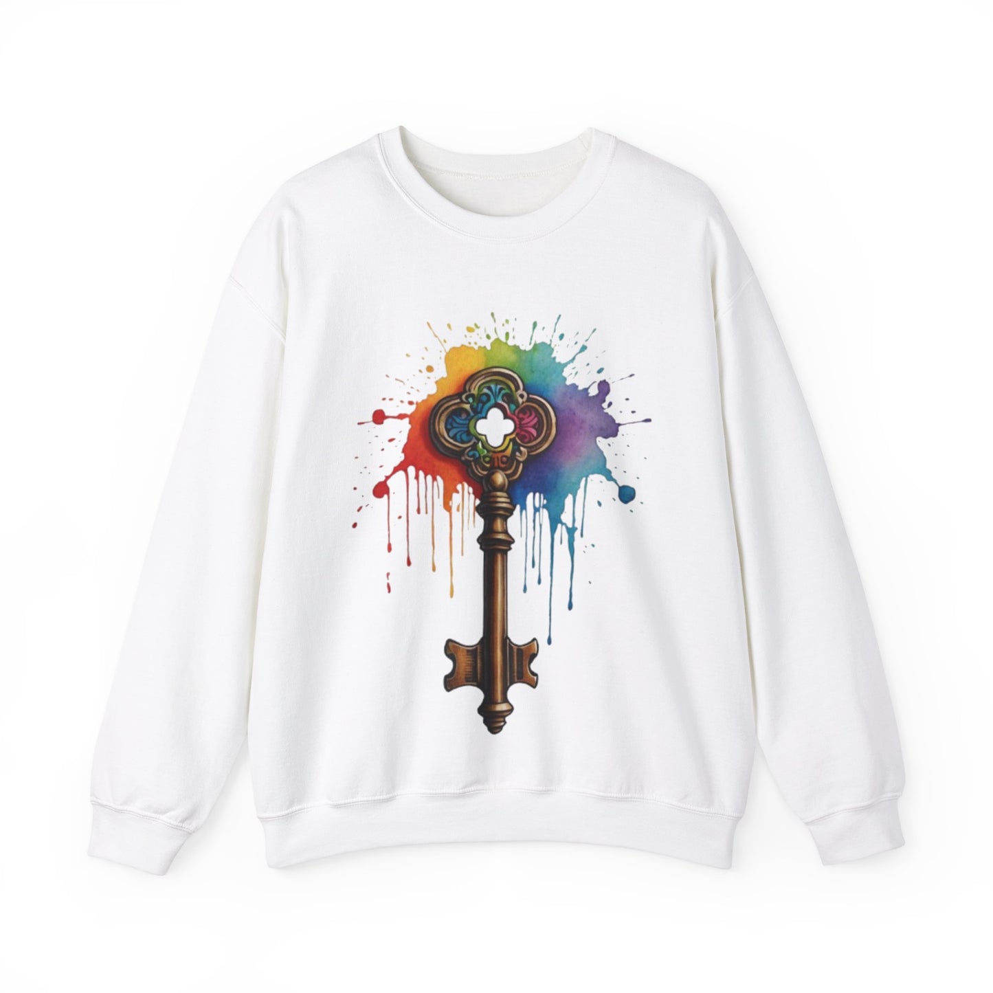 Colourful Messy Skeleton Key - Unisex Crewneck Sweatshirt