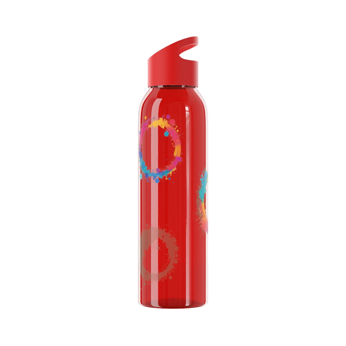 Colourful Circles Paint Art - Sky Water Bottle