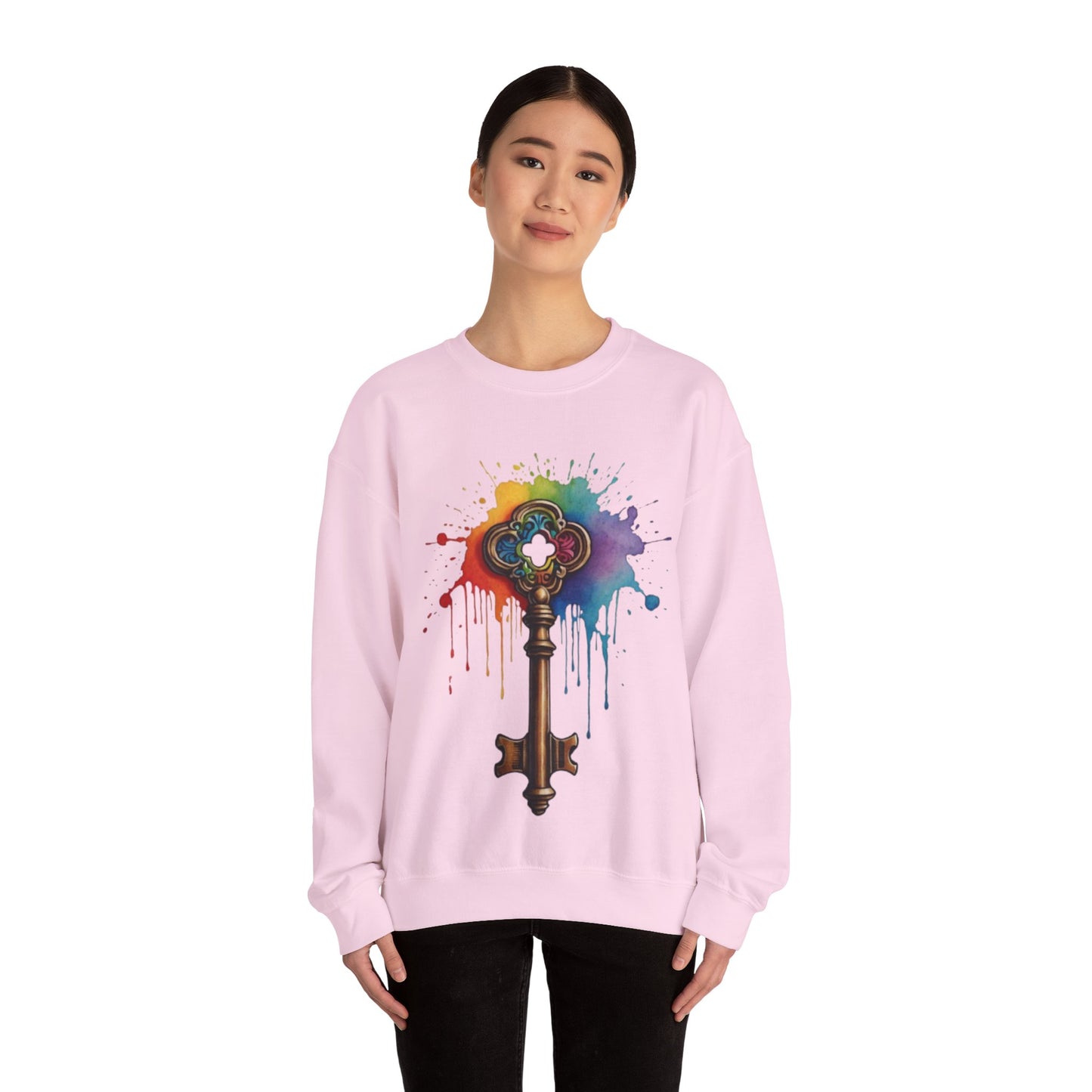 Colourful Messy Skeleton Key - Unisex Crewneck Sweatshirt