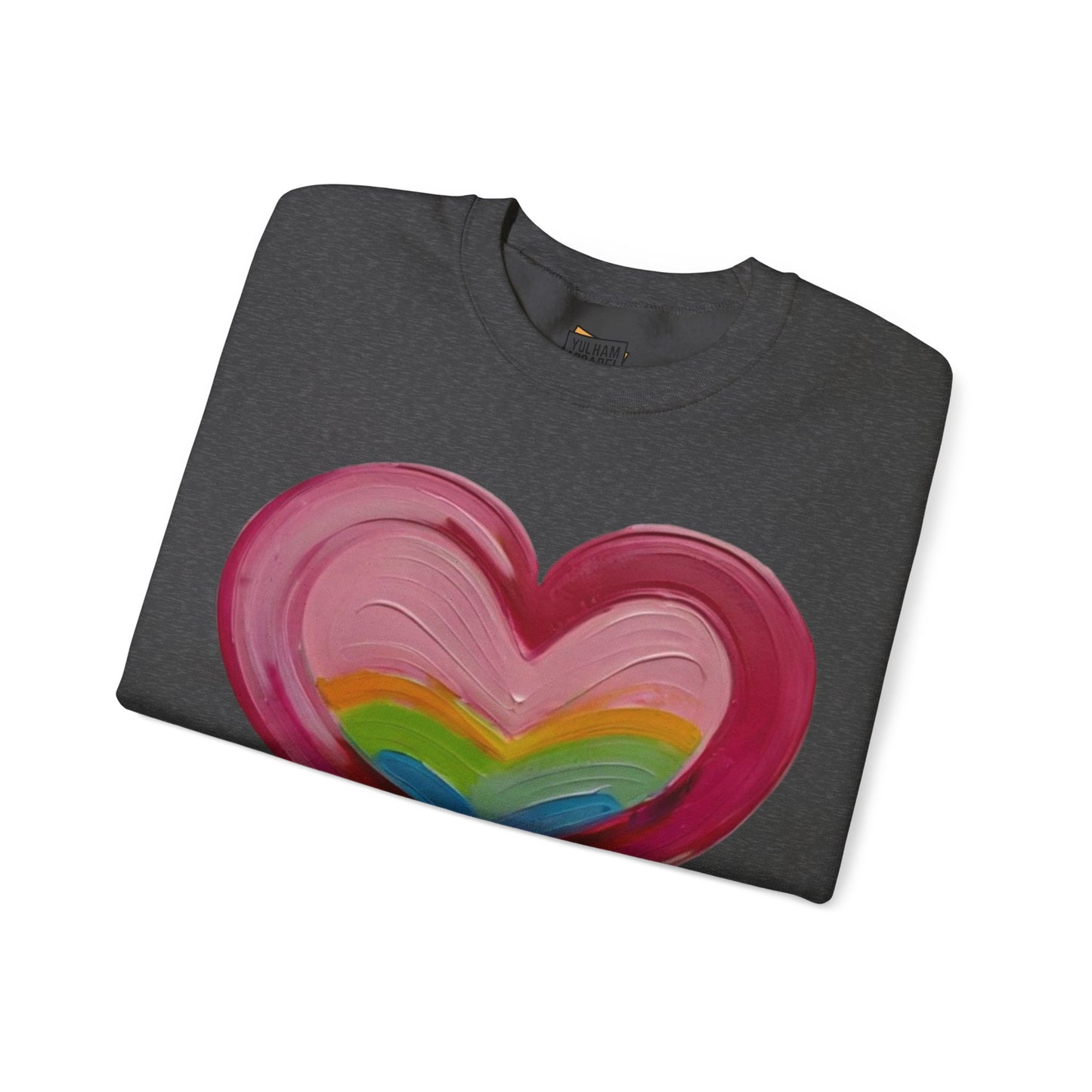 Pink Painted Love Heart - Unisex Crewneck Sweatshirt