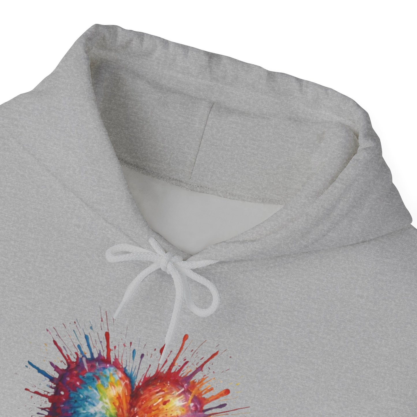 Colourful Messy Exploding Love Heart - Unisex Hooded Sweatshirt