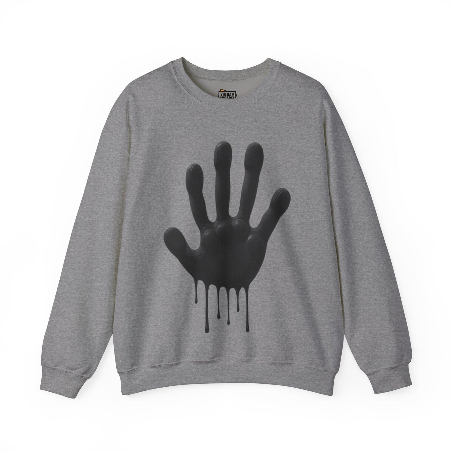 Black Hand Print - Unisex Crewneck Sweatshirt