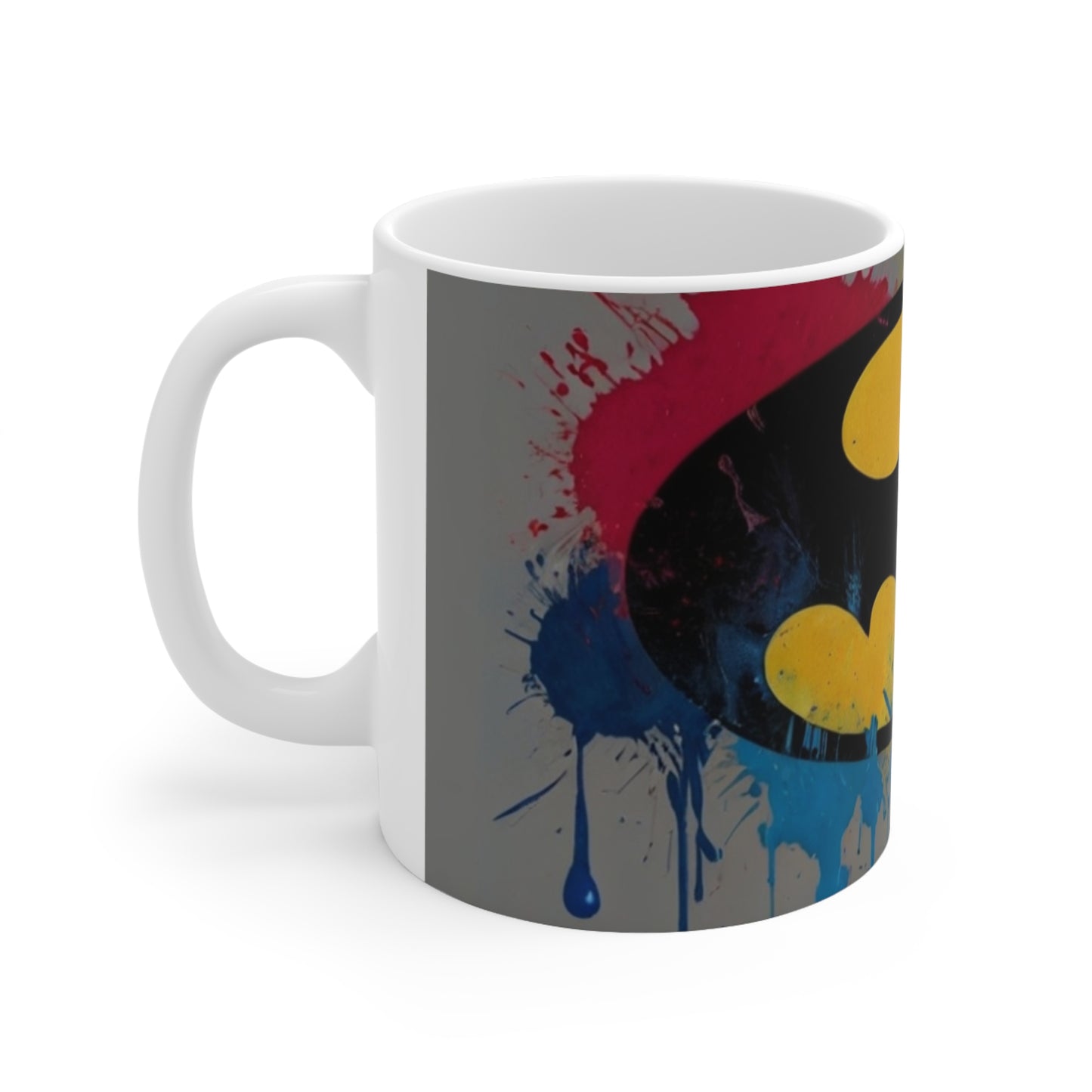 Messy Paint Batman Logo - Ceramic Coffee Mug 11oz