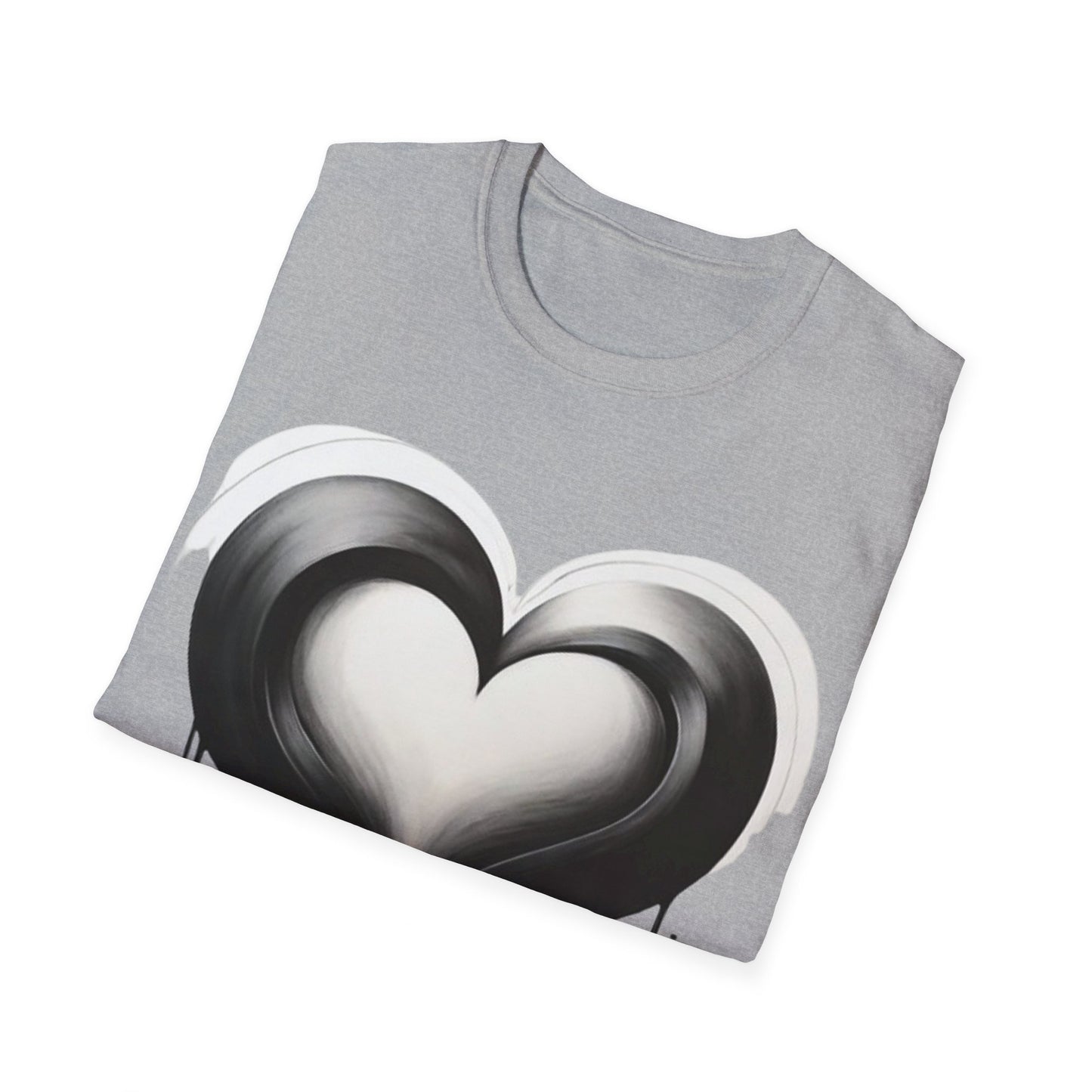 Black and White Heart - Unisex T-Shirt