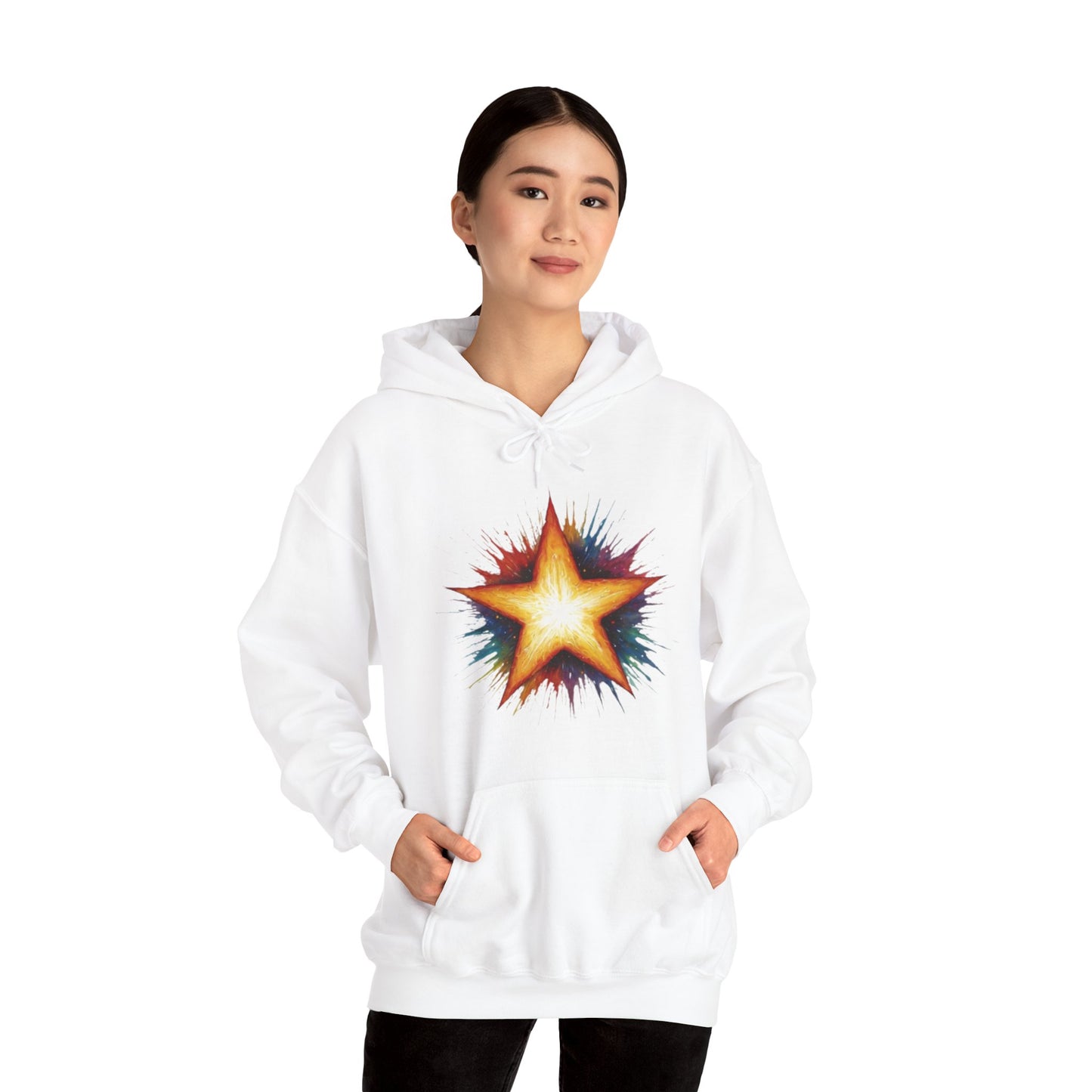 Burning Golden Star - Unisex Hooded Sweatshirt