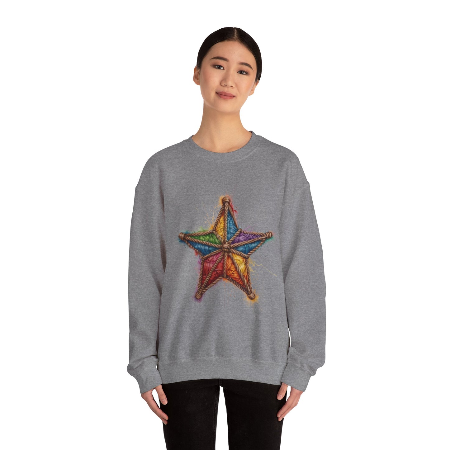 Multicoloured Star Rope Pattern - Unisex Crewneck Sweatshirt