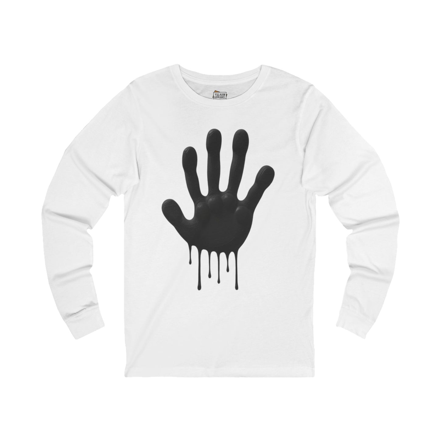 Black Hand Print Art - Unisex Long Sleeve T-Shirt